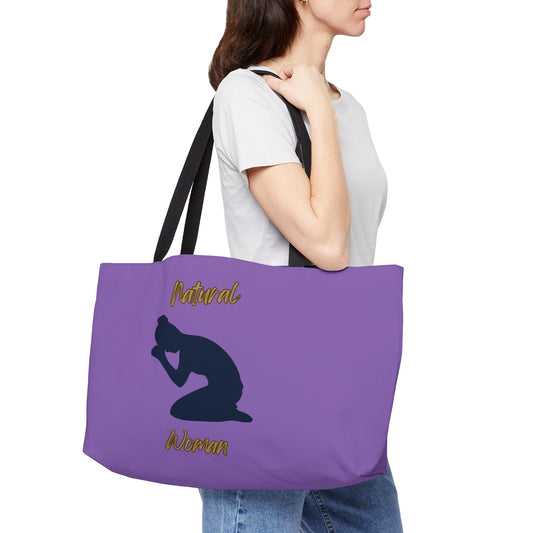 Natural Woman Pray (BL) Weekender Tote Bag LIGHT PURPLE