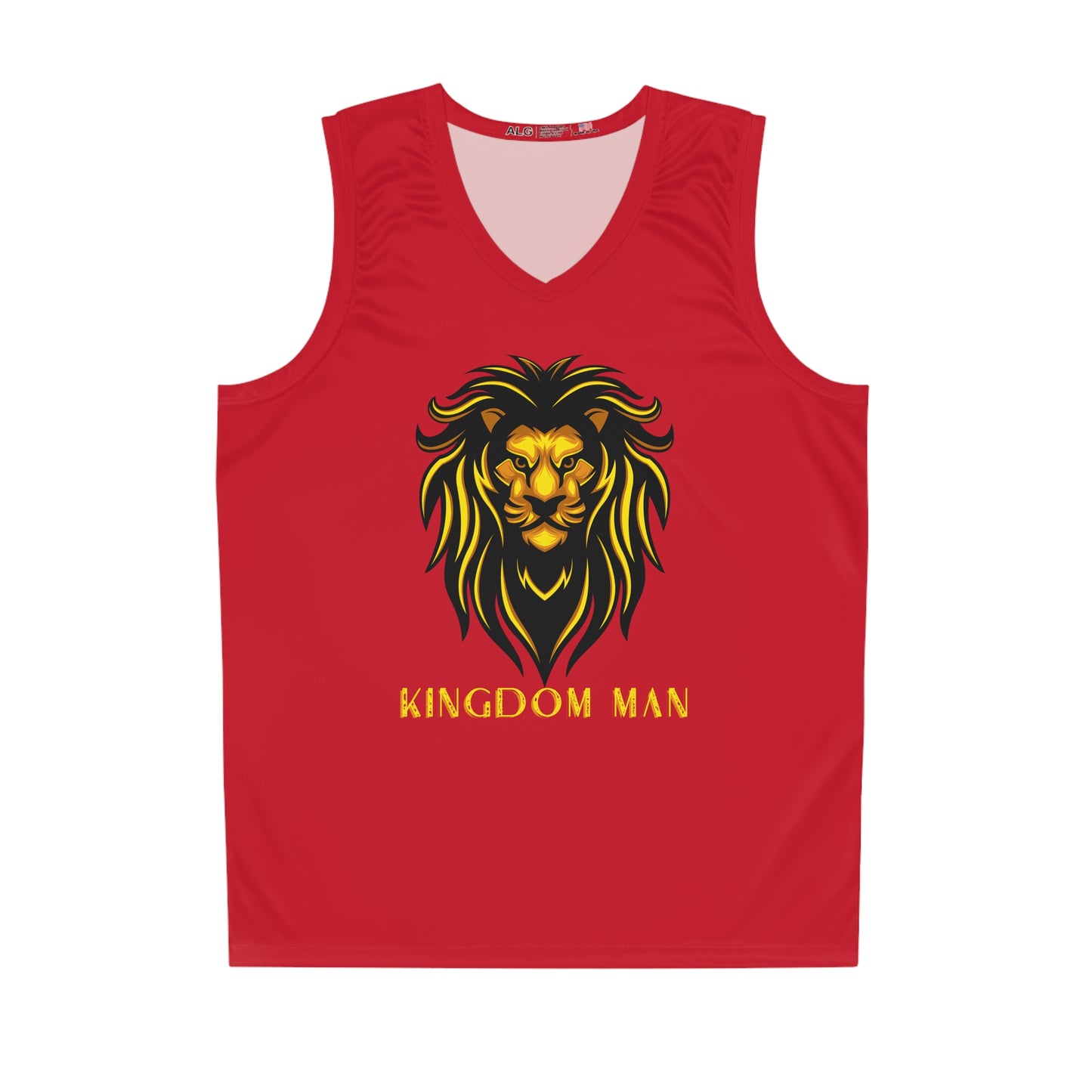 Kingdom Man (Gold) Basketball Jersey DARK RED