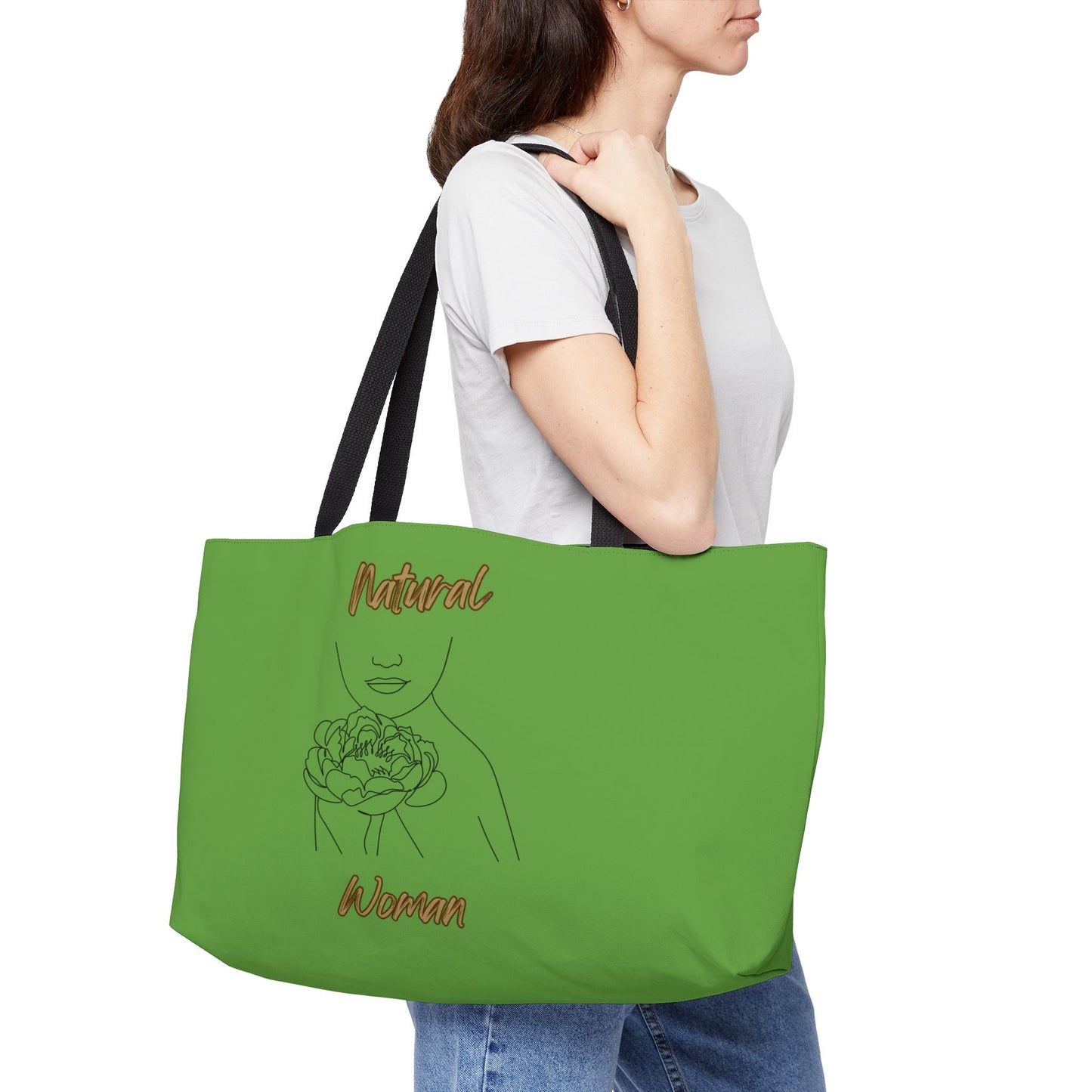 Natural Woman Kissed Flower (BL) Weekender Tote Bag GREEN
