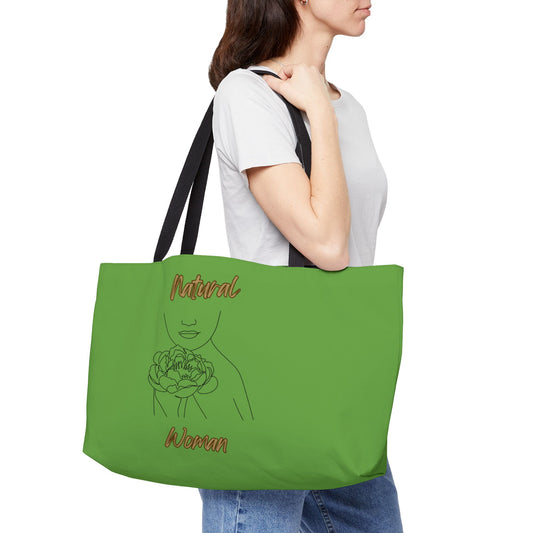 Natural Woman Kissed Flower (BL) Weekender Tote Bag GREEN