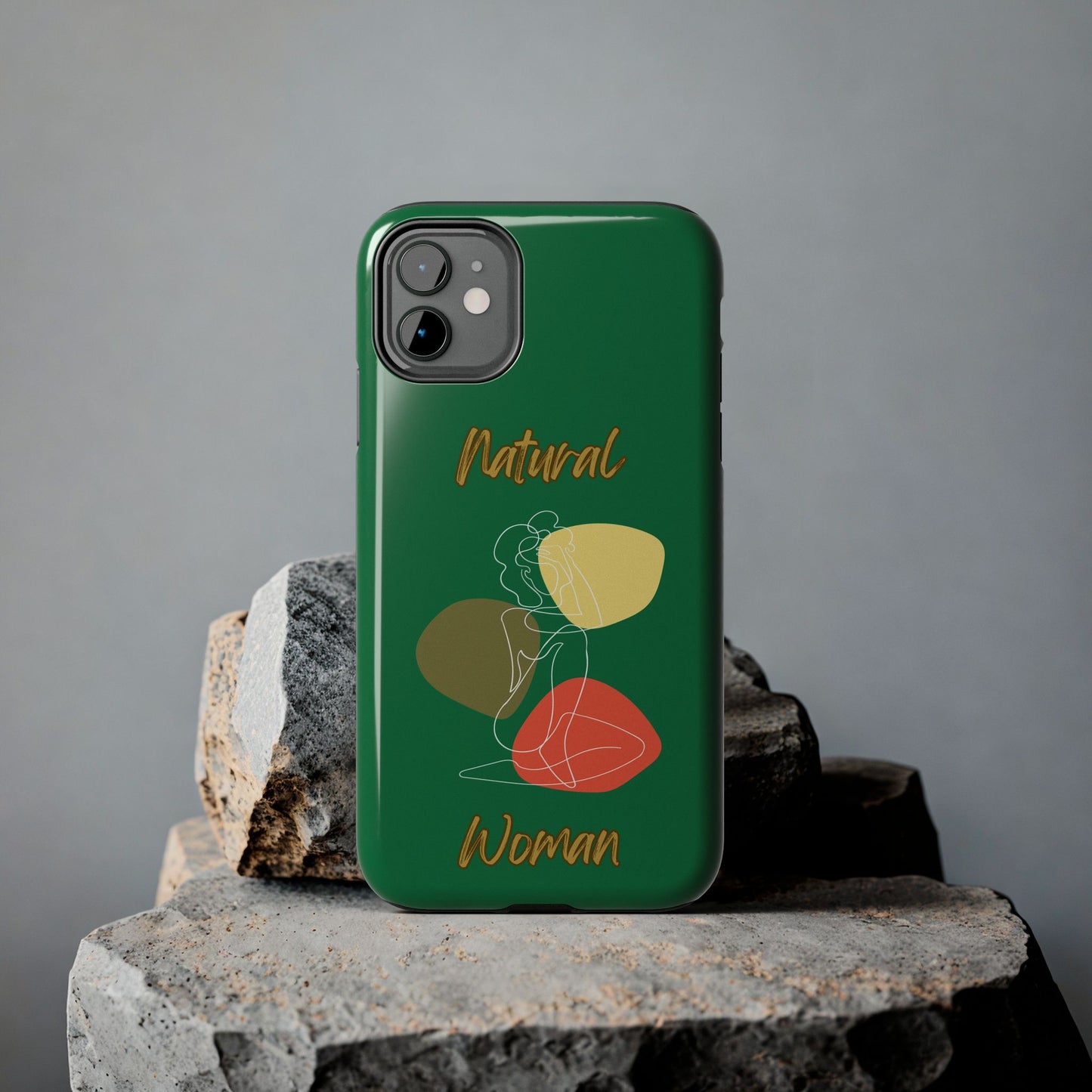 Natural Woman Colorful Pose (WL)Tough Phone Cases DARK GREEN