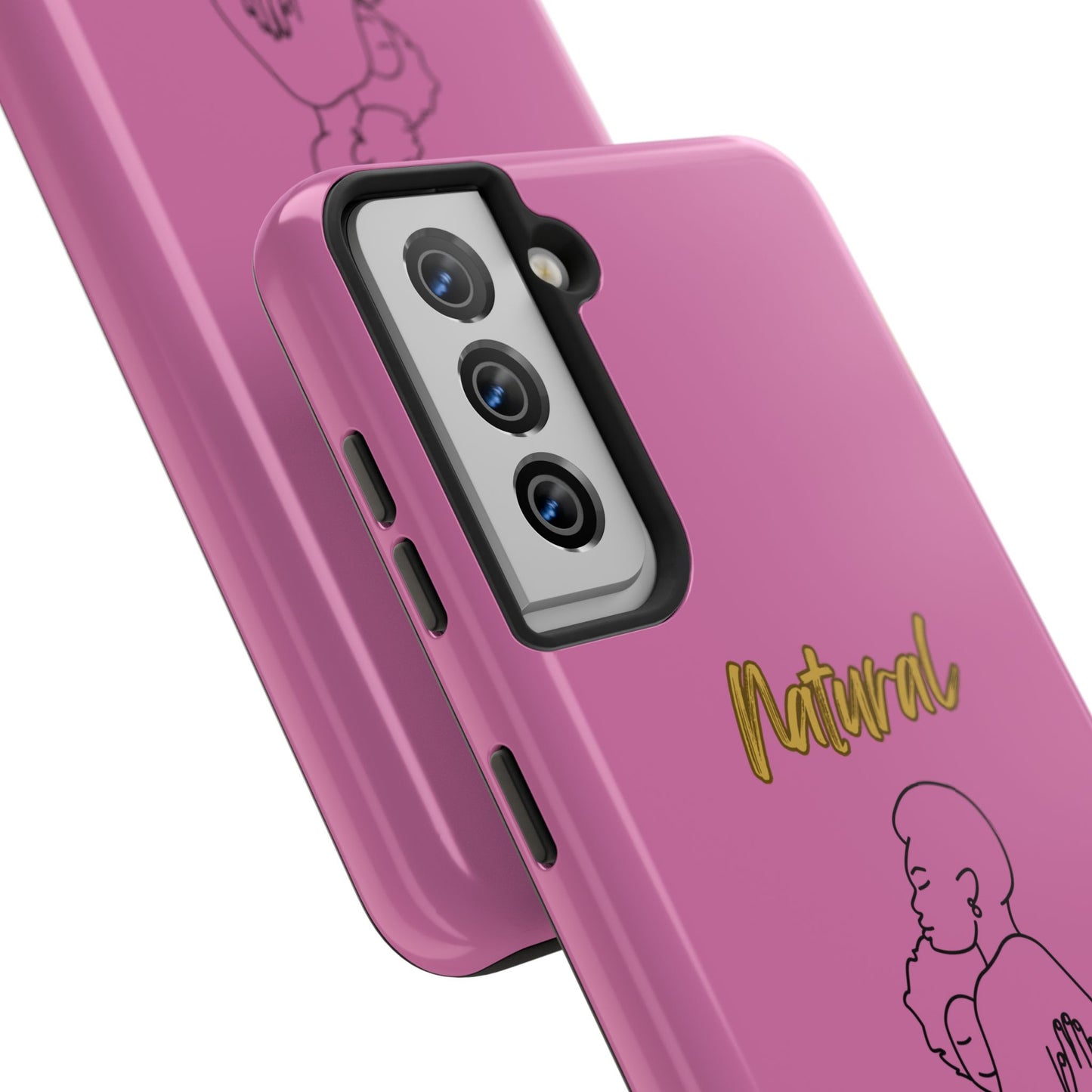 Natural Woman Safe With Momma (BL) Tough Phone Cases LIGHT PINK
