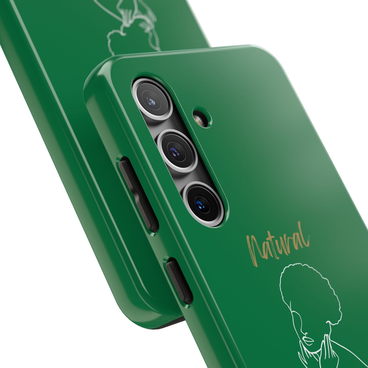 Natural Woman Cute Afro (WL)Tough Phone Cases DARK GREEN