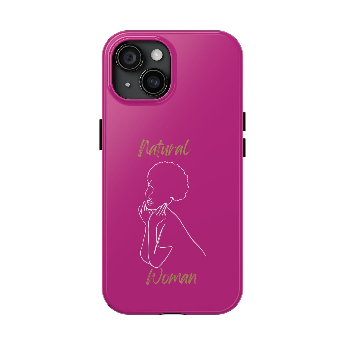 Natural Woman Cute Afro (WL)Tough Phone Cases PINK