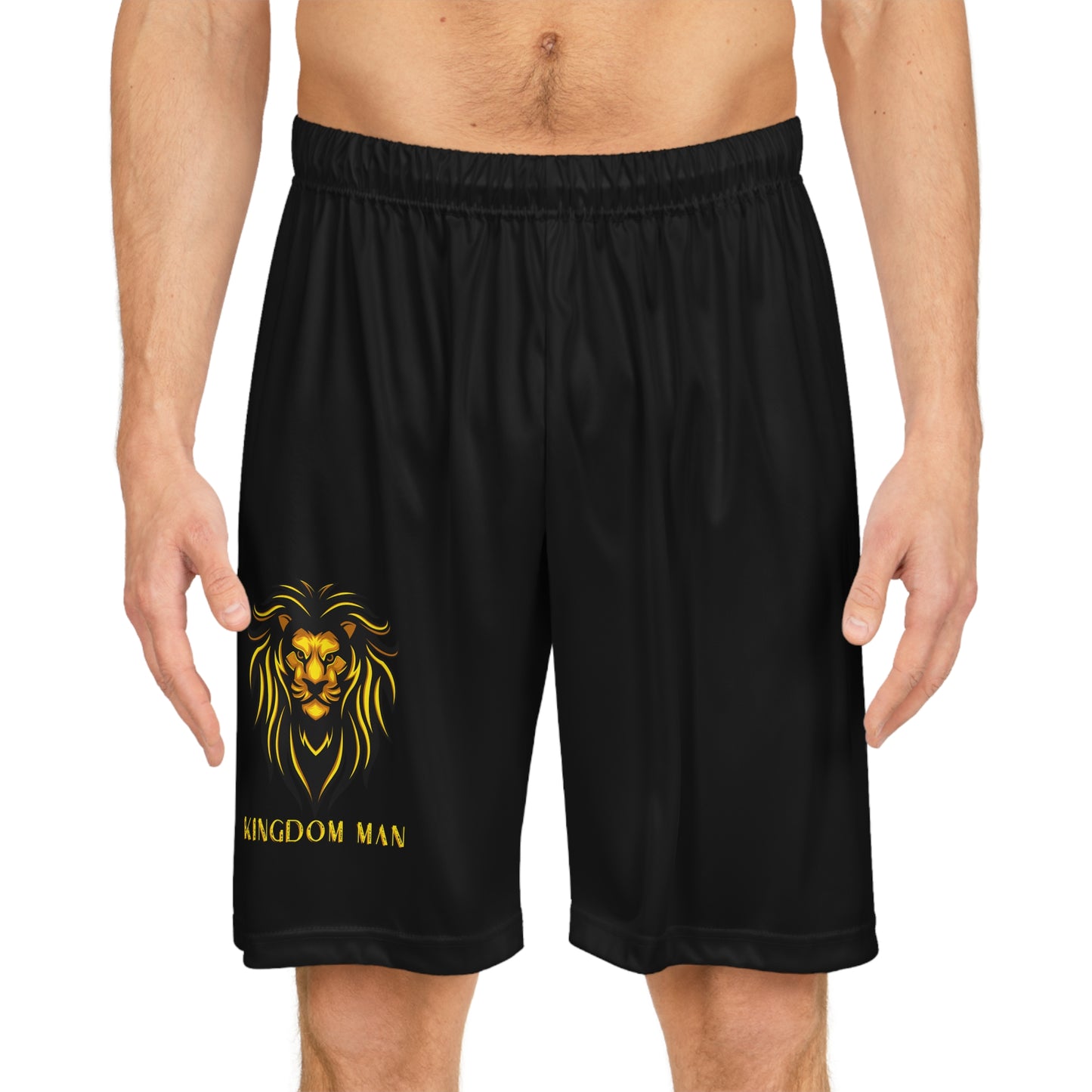 Kingdom Man (Gold) Basketball Shorts BLACK