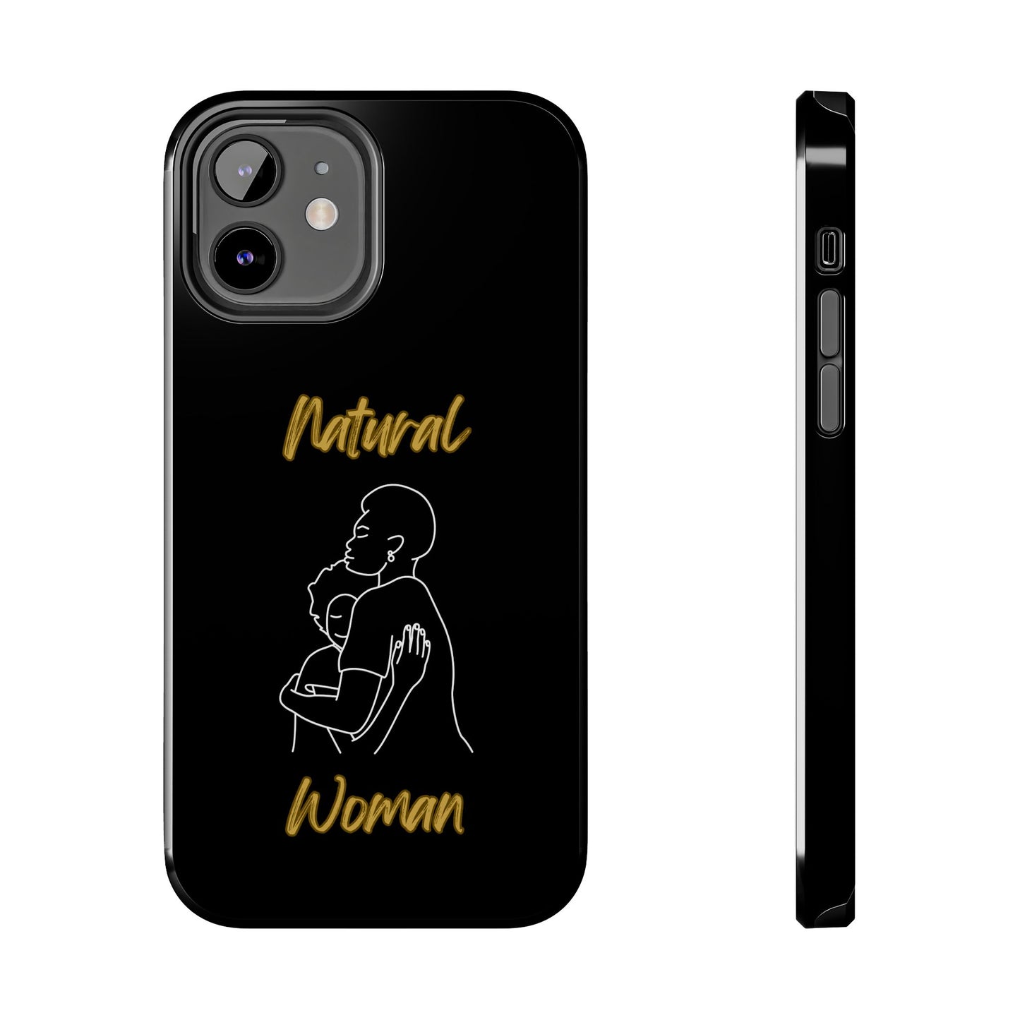 Natural Woman Safe With Momma (WL) Tough Phone Cases BLACK