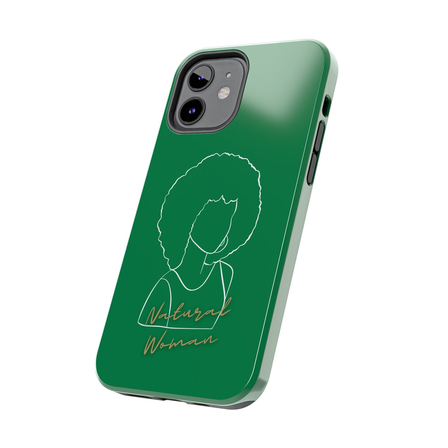 Natural Woman Afro (WL)Tough Phone Cases DARK GREEN