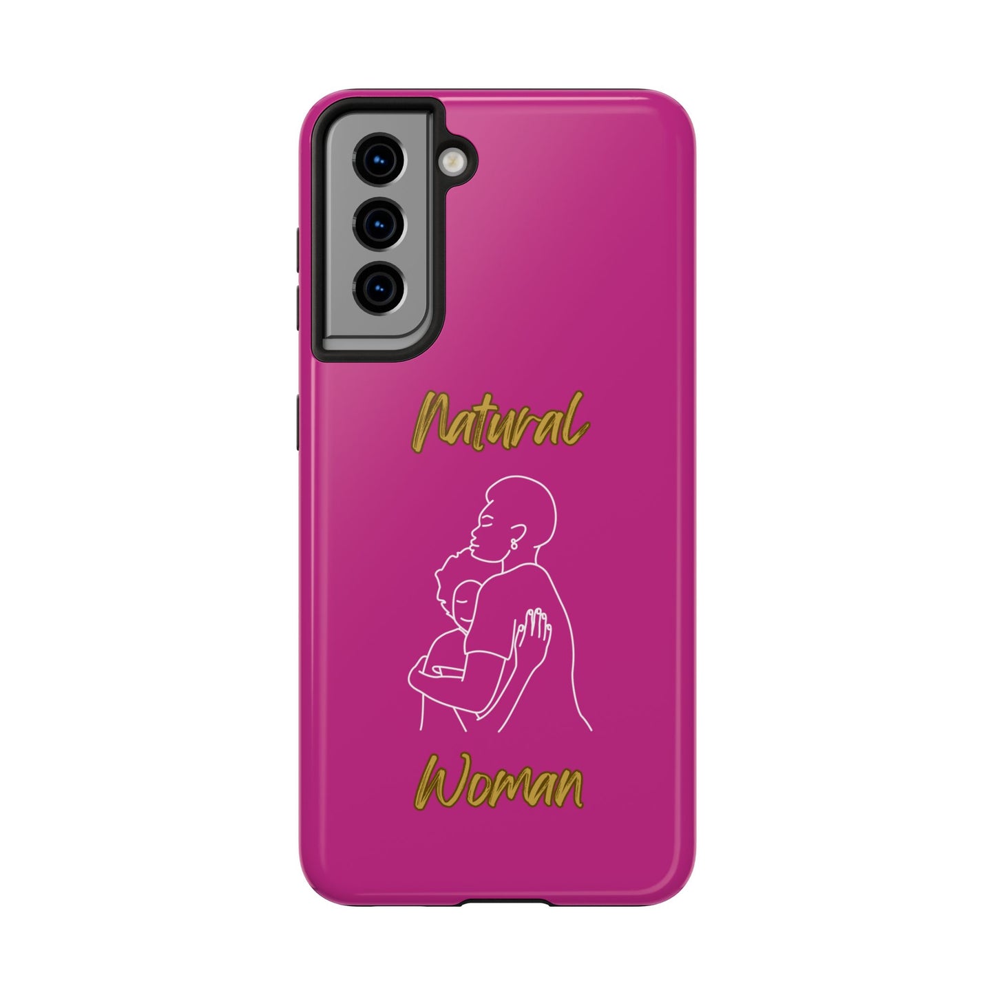 Natural Woman Safe With Momma (WL) Tough Phone Cases PINK