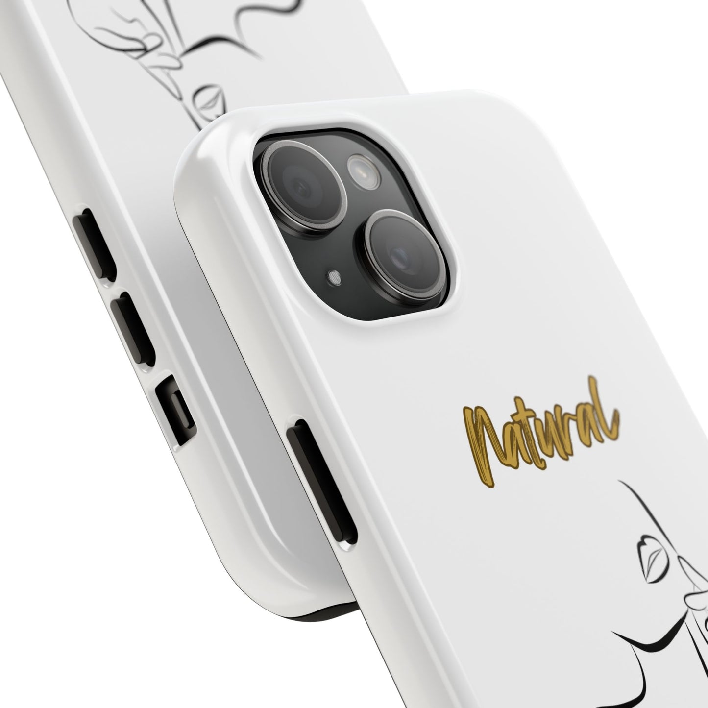 Natural Woman Chin Up (BL)Tough Phone Cases WHITE