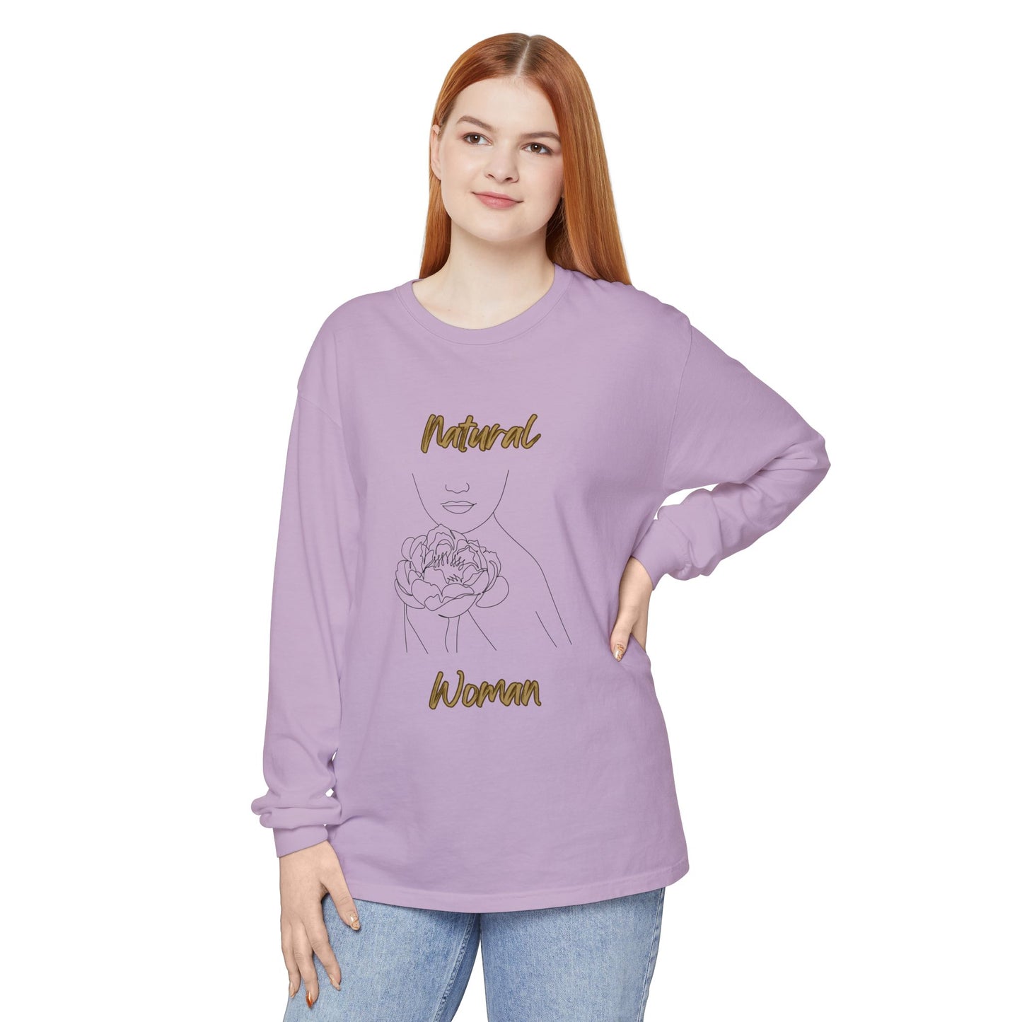 Natural Woman Kissed Flower (BL) Long Sleeve T-Shirt