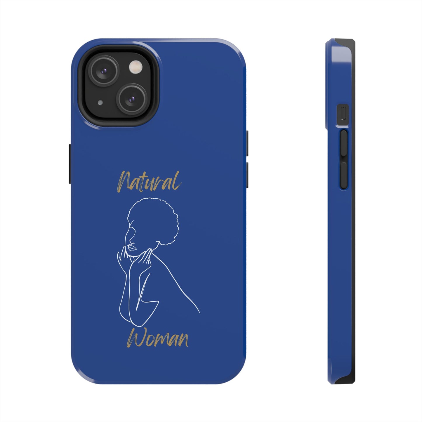 Natural Woman Cute Afro (WL)Tough Phone Cases DARK BLUE