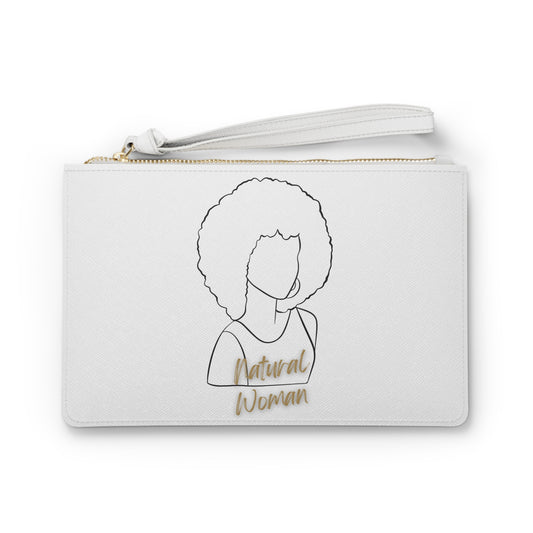 Natural Woman Afro (BL) Clutch Bag WHITE