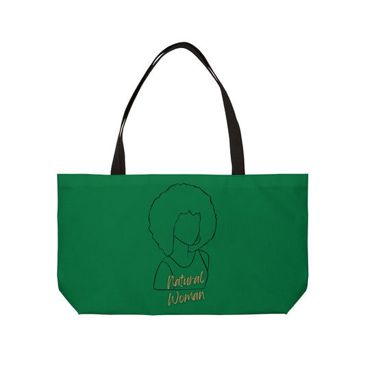 Natural Woman Afro (BL) Weekender Tote Bag DARK GREEN