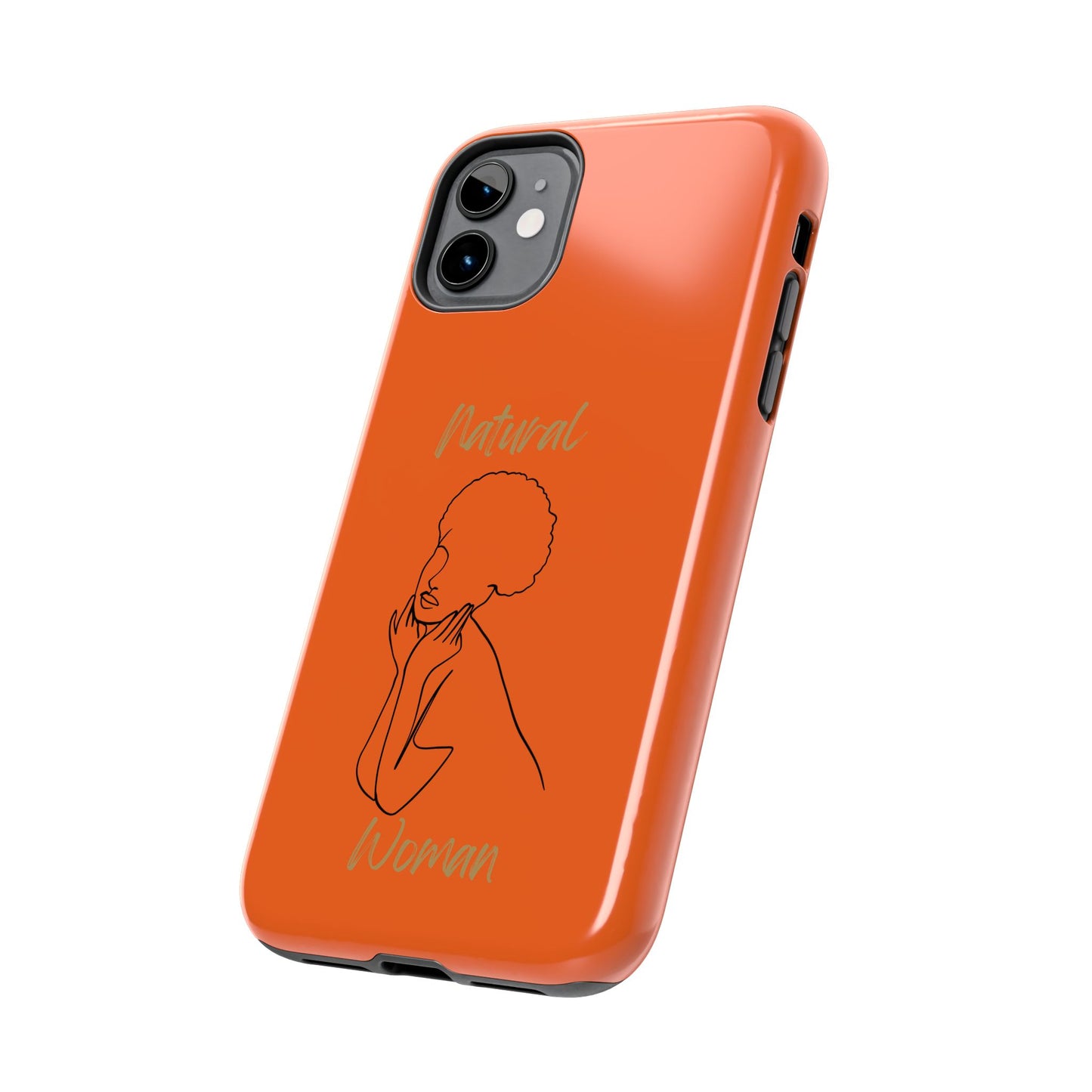 Natural Woman Cute Afro (BL)Tough Phone Cases ORANGE