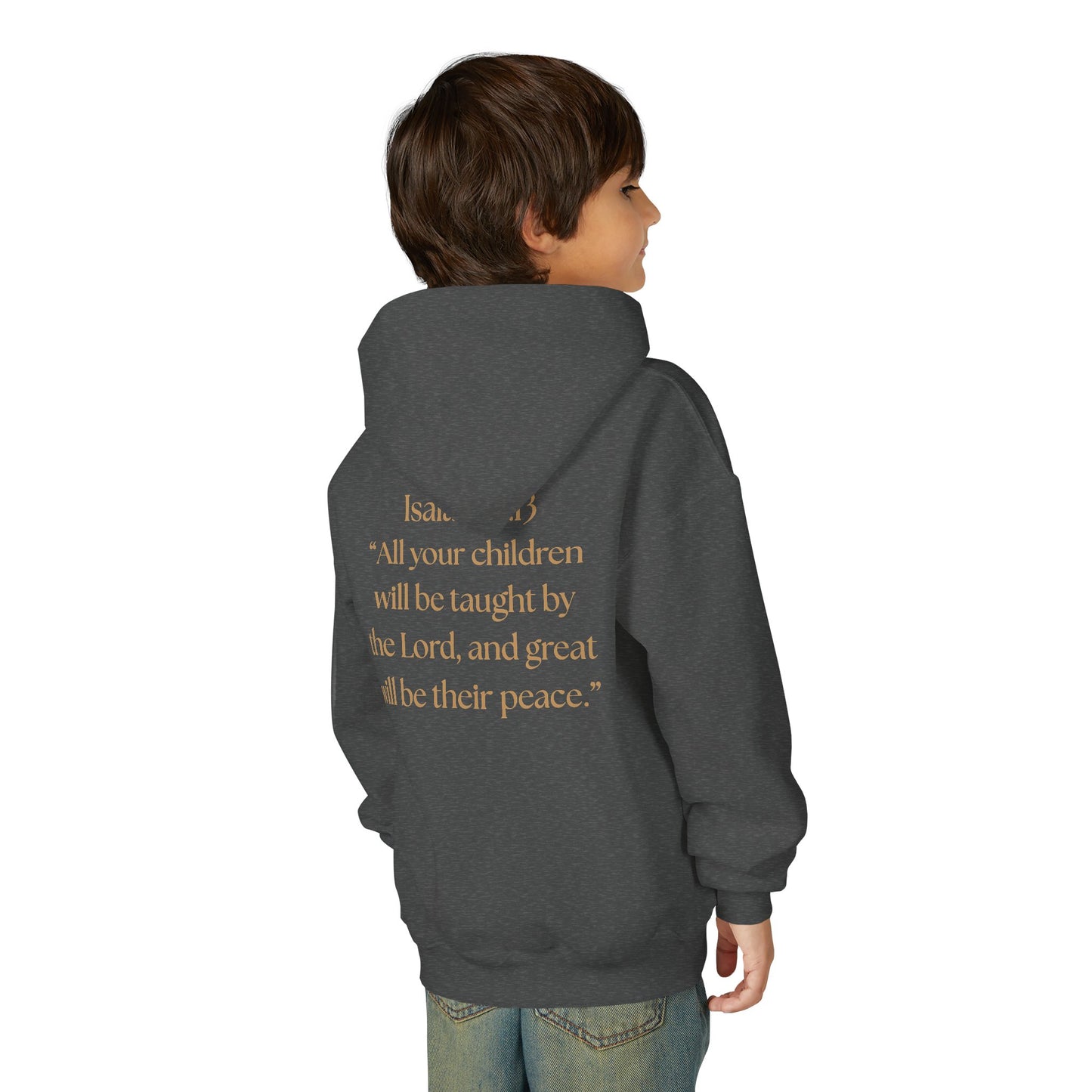 "Children of the King" Hoodie — WHITE Lion Design (Isaiah 54:13)