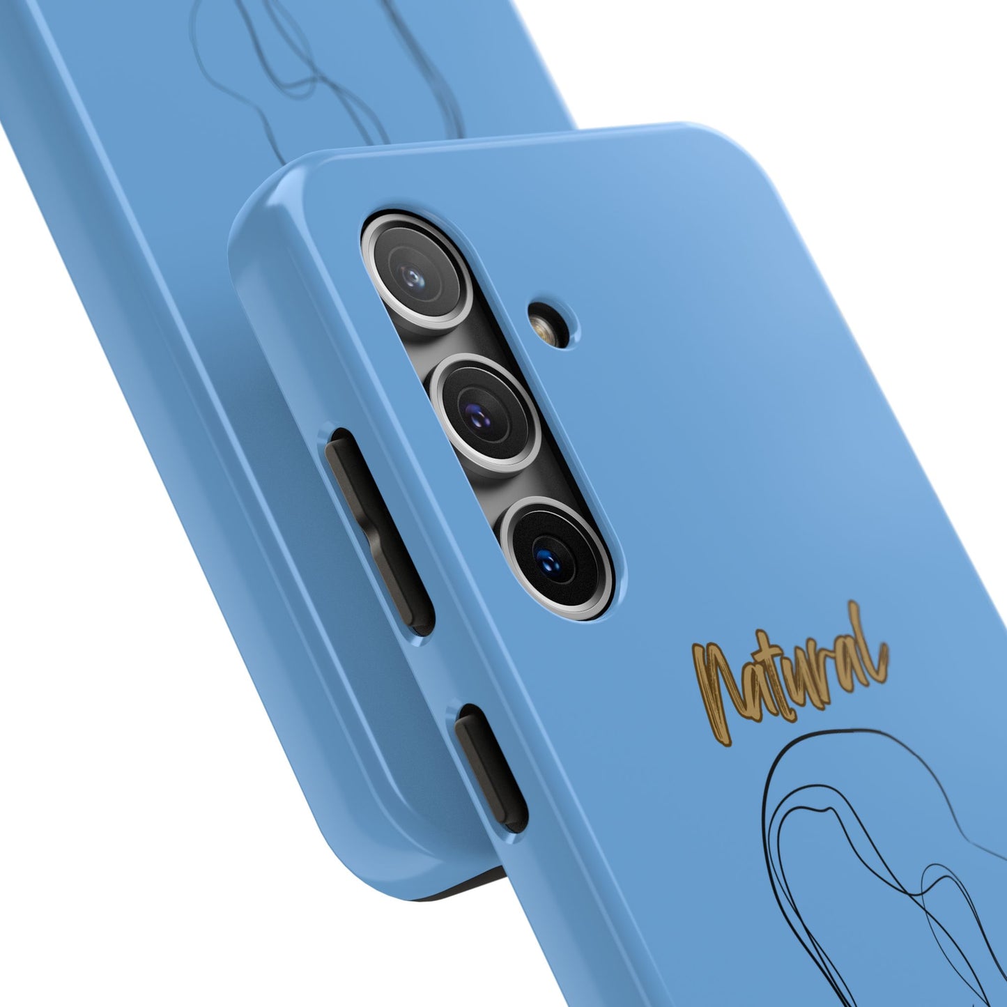 Natural Woman Hanging Hair (BL) Tough Phone Cases LIGHT BLUE