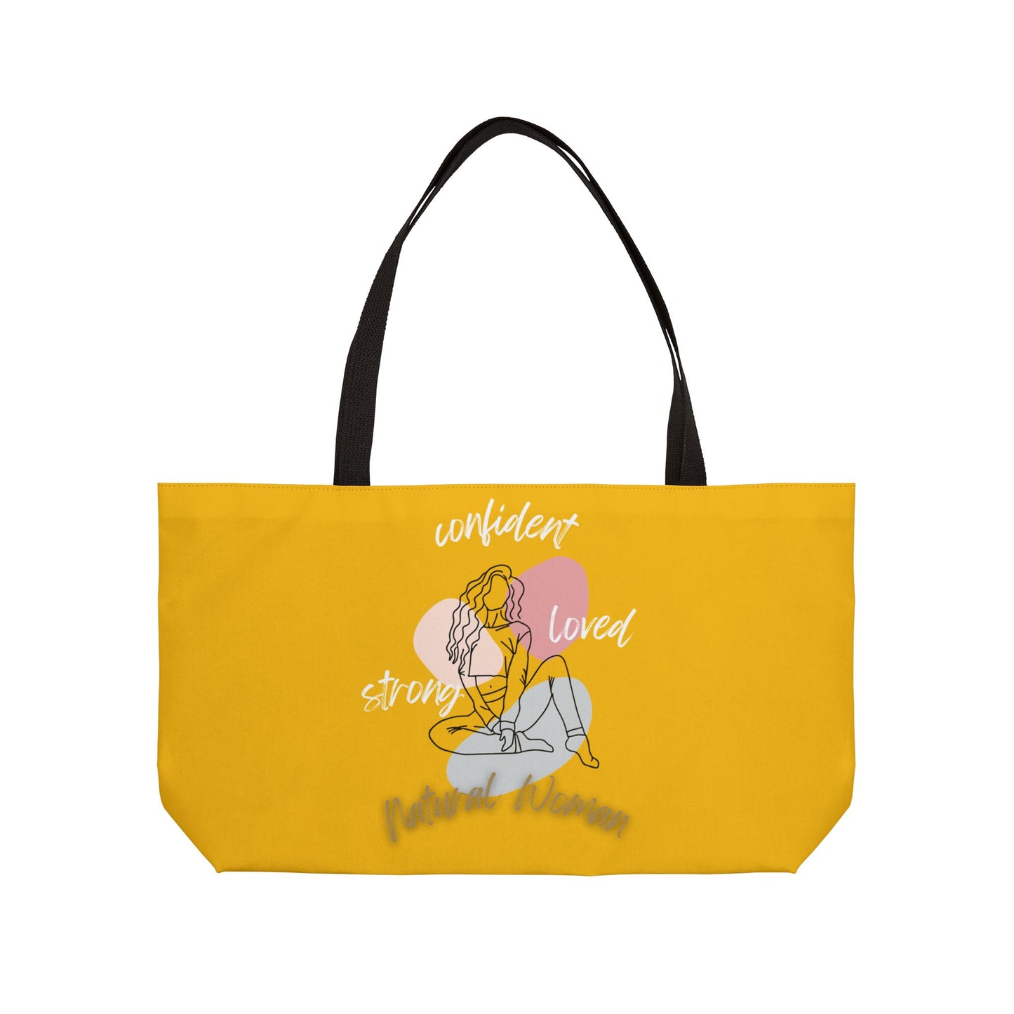 Natural Woman Strong Confident Loved (WL) Weekender Tote Bag YELLOW