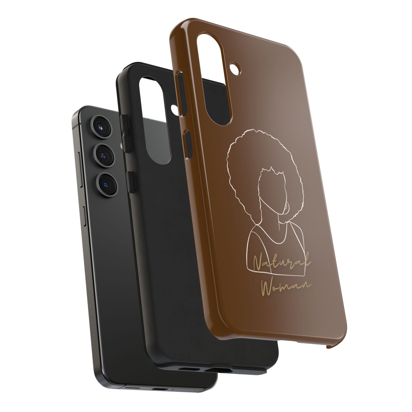 Natural Woman Afro (WL)Tough Phone Cases BROWN