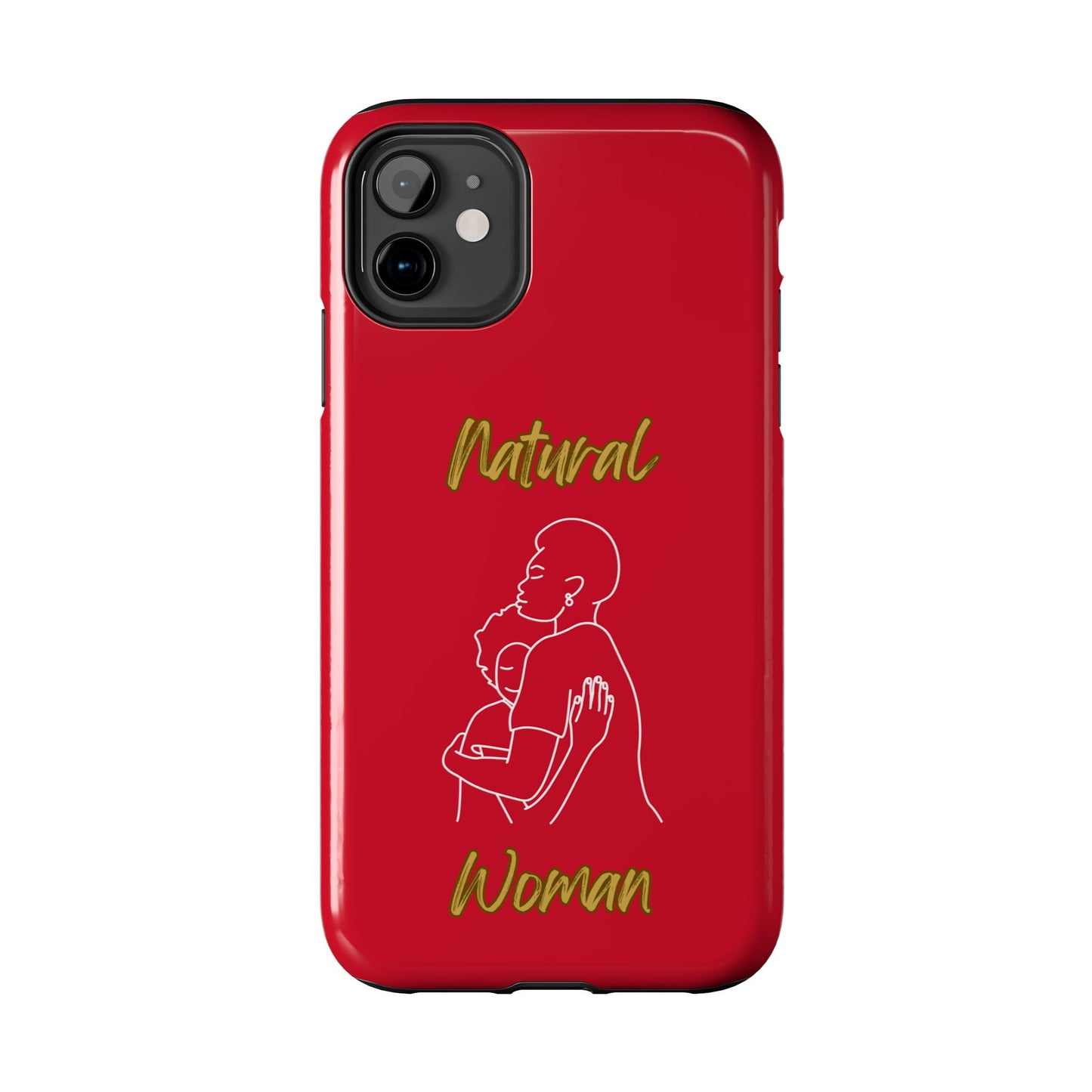 Natural Woman Safe With Momma (WL) Tough Phone Cases DARK RED