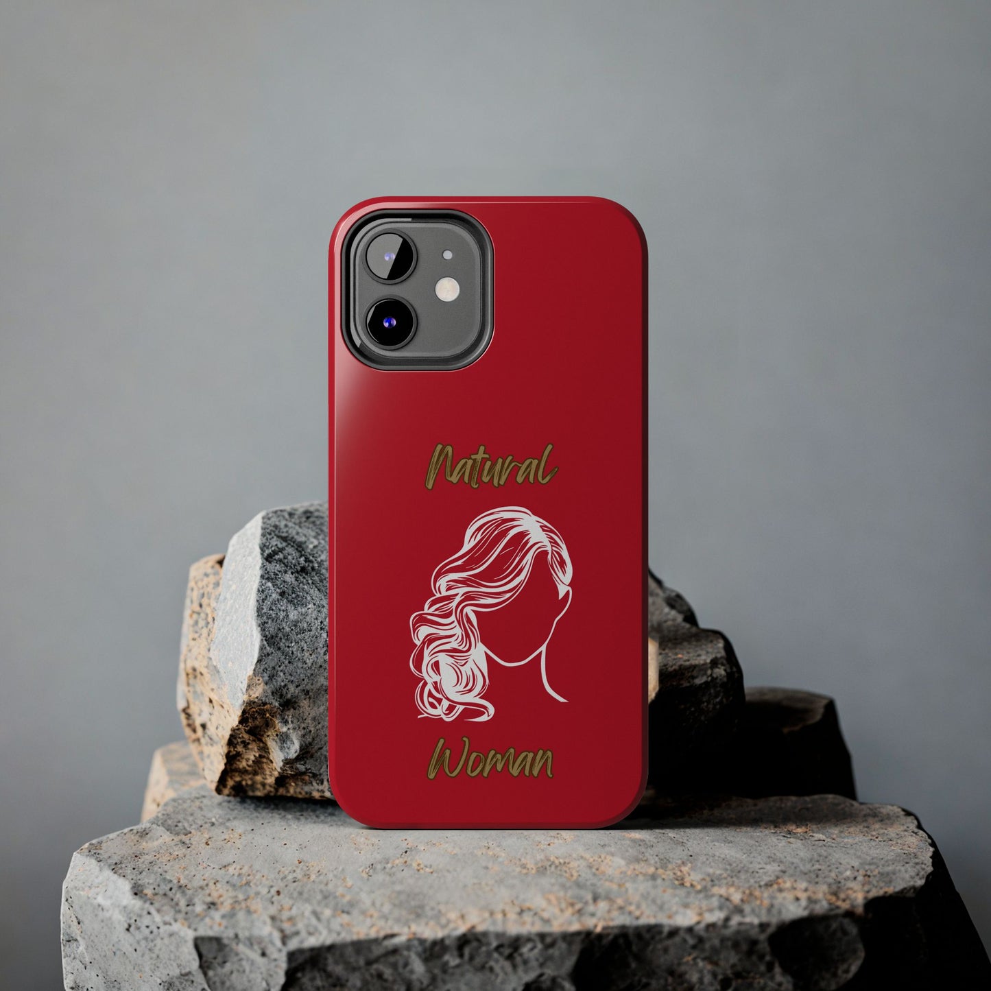 Natural Woman Long Curl (WL)Tough Phone Cases DARK RED