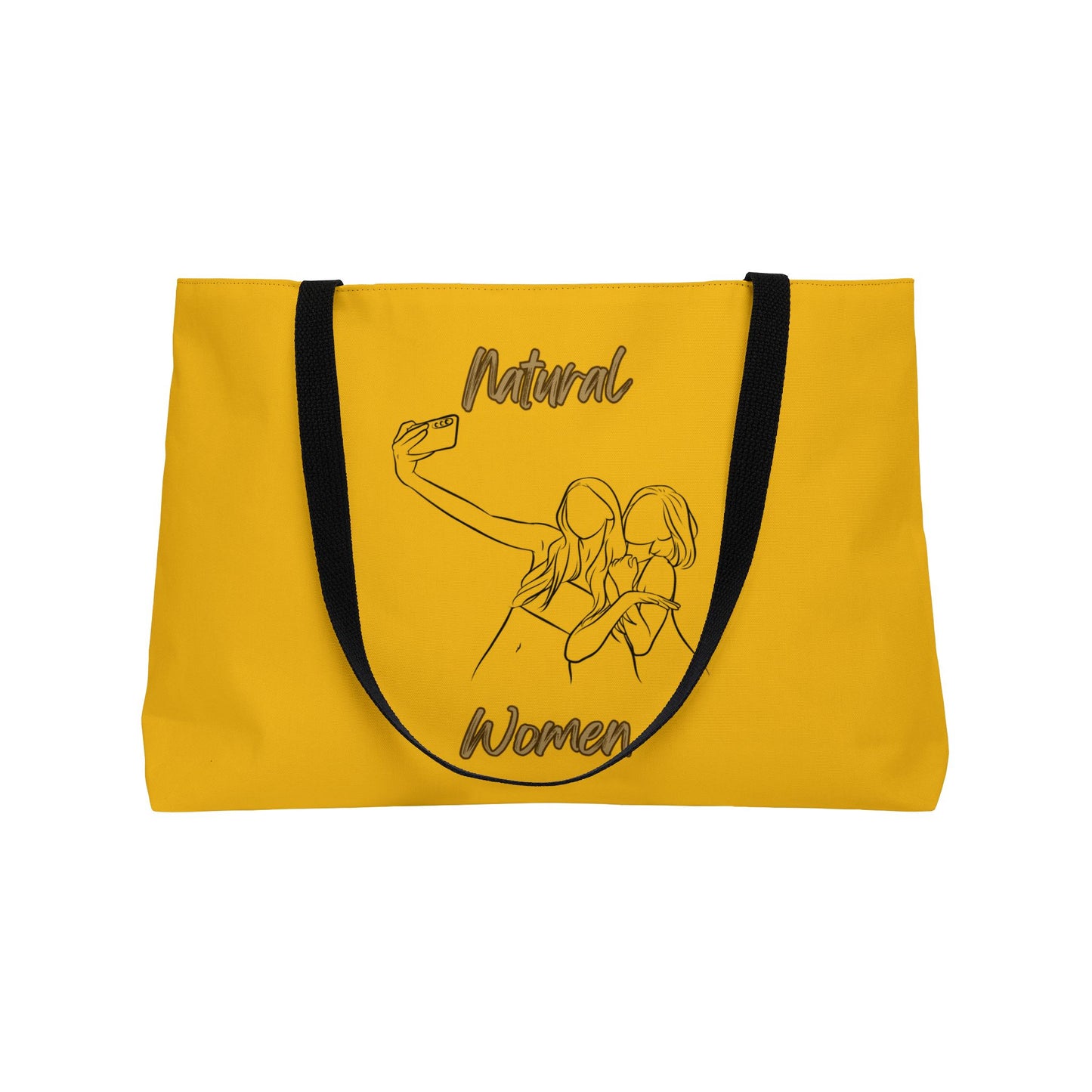 Natural Women Friends Selfie (BL) Weekender Tote Bag YELLOW