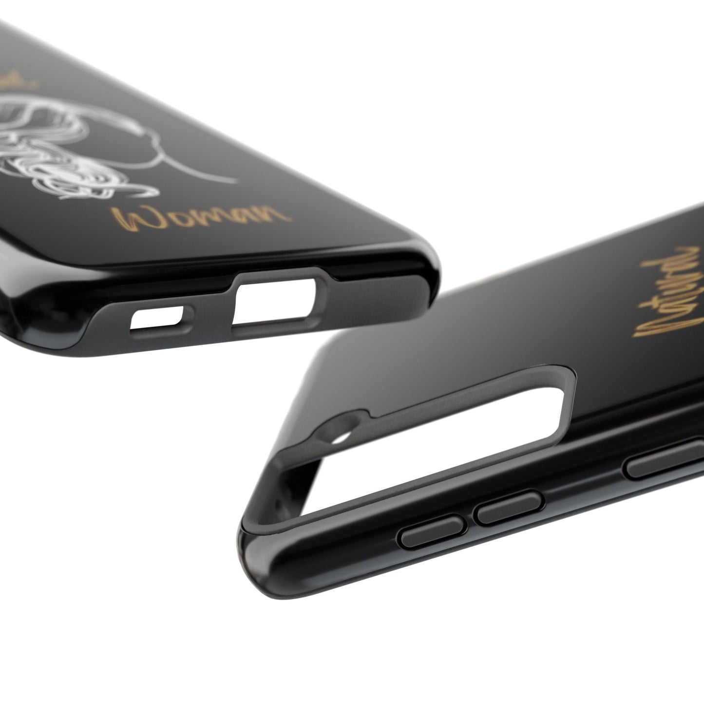 Natural Woman Long Curl (WL)Tough Phone Cases BLACK