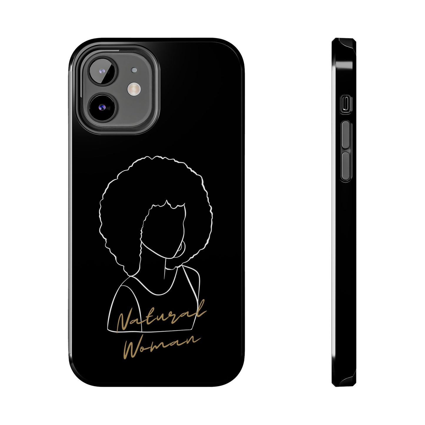 Natural Woman Afro (WL) Tough Phone Case BLACK