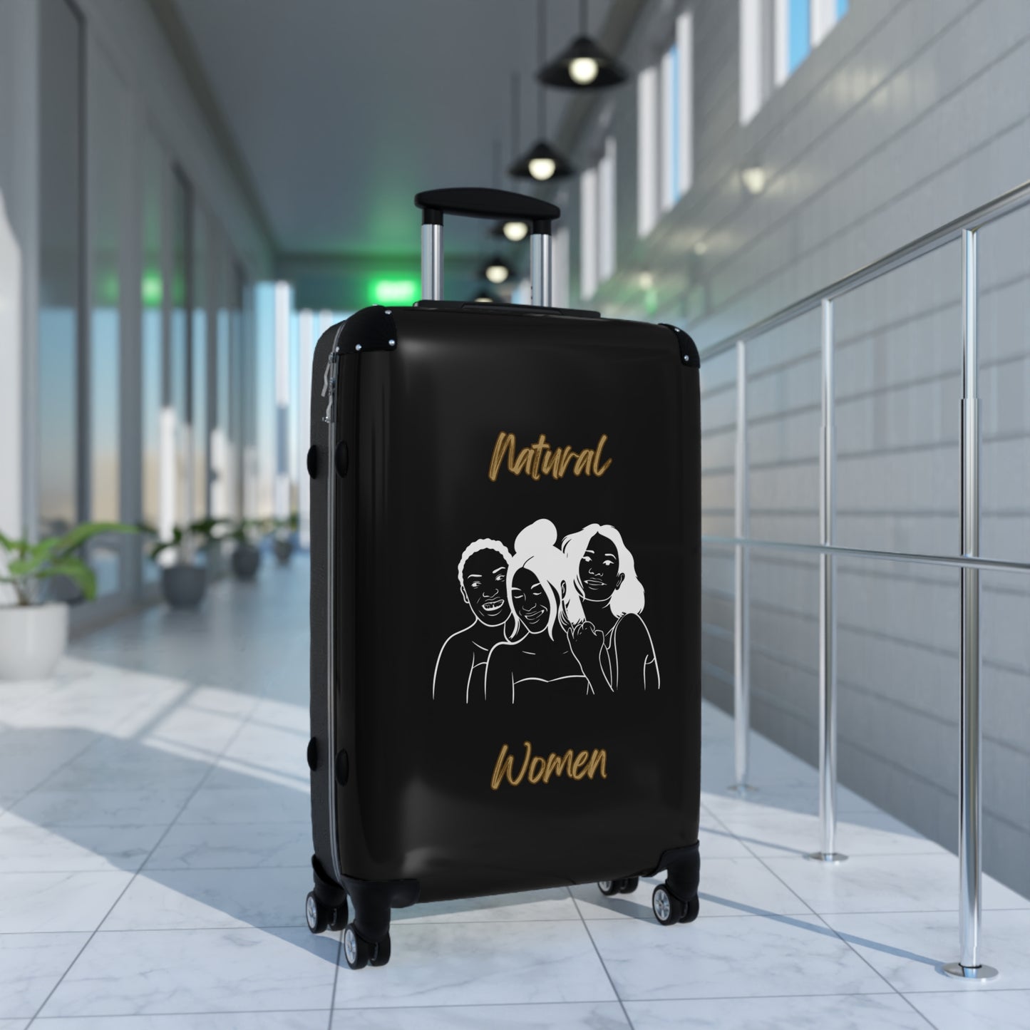 Natural Woman Laughing Friends (WL) Suitcase BLACK