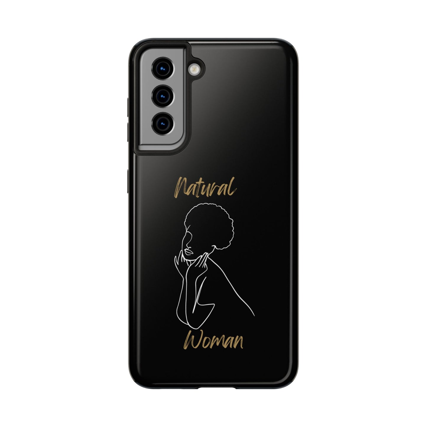 Natural Woman Cute Afro(WL)Tough Phone Cases BLACK