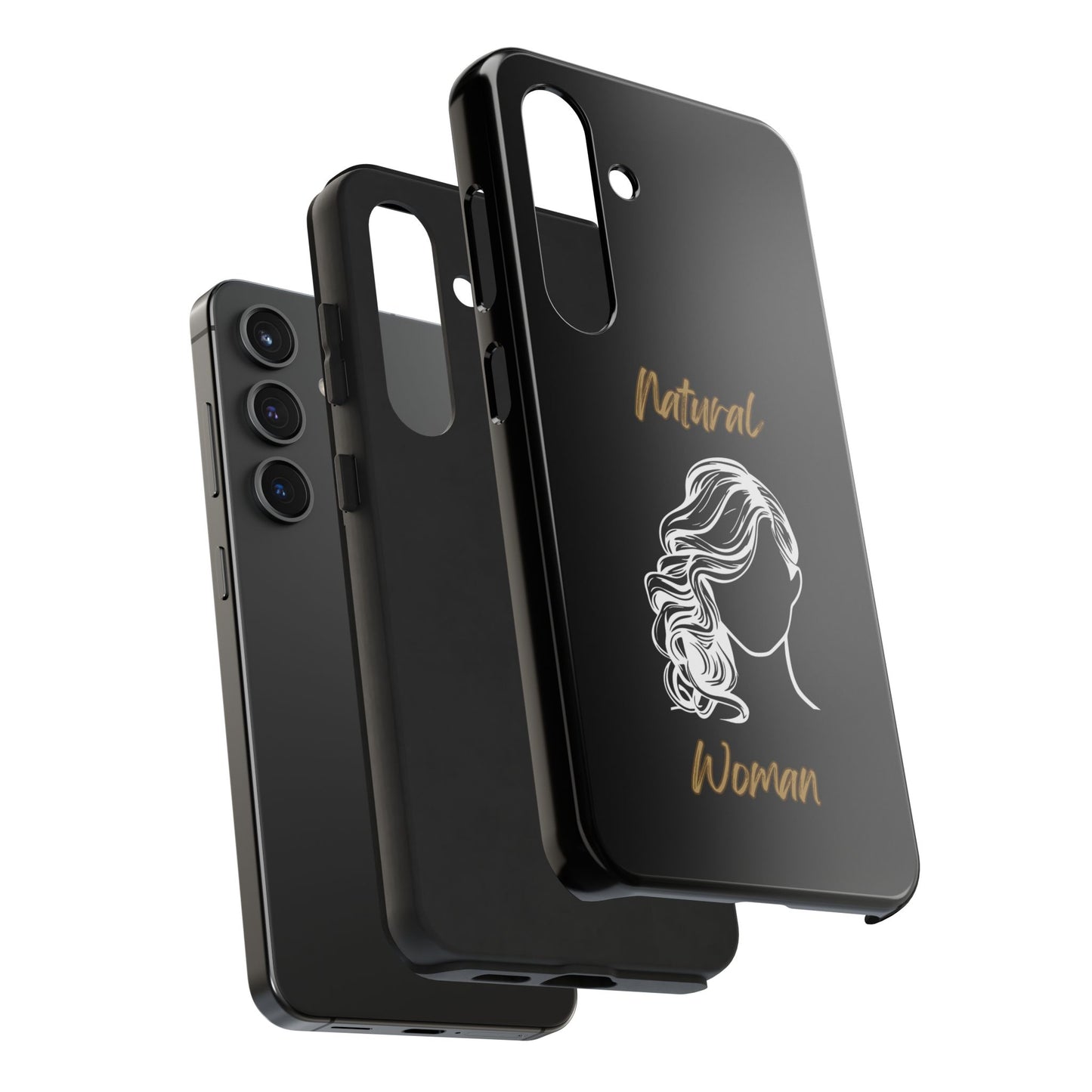 Natural Woman Long Curl (WL)Tough Phone Cases BLACK