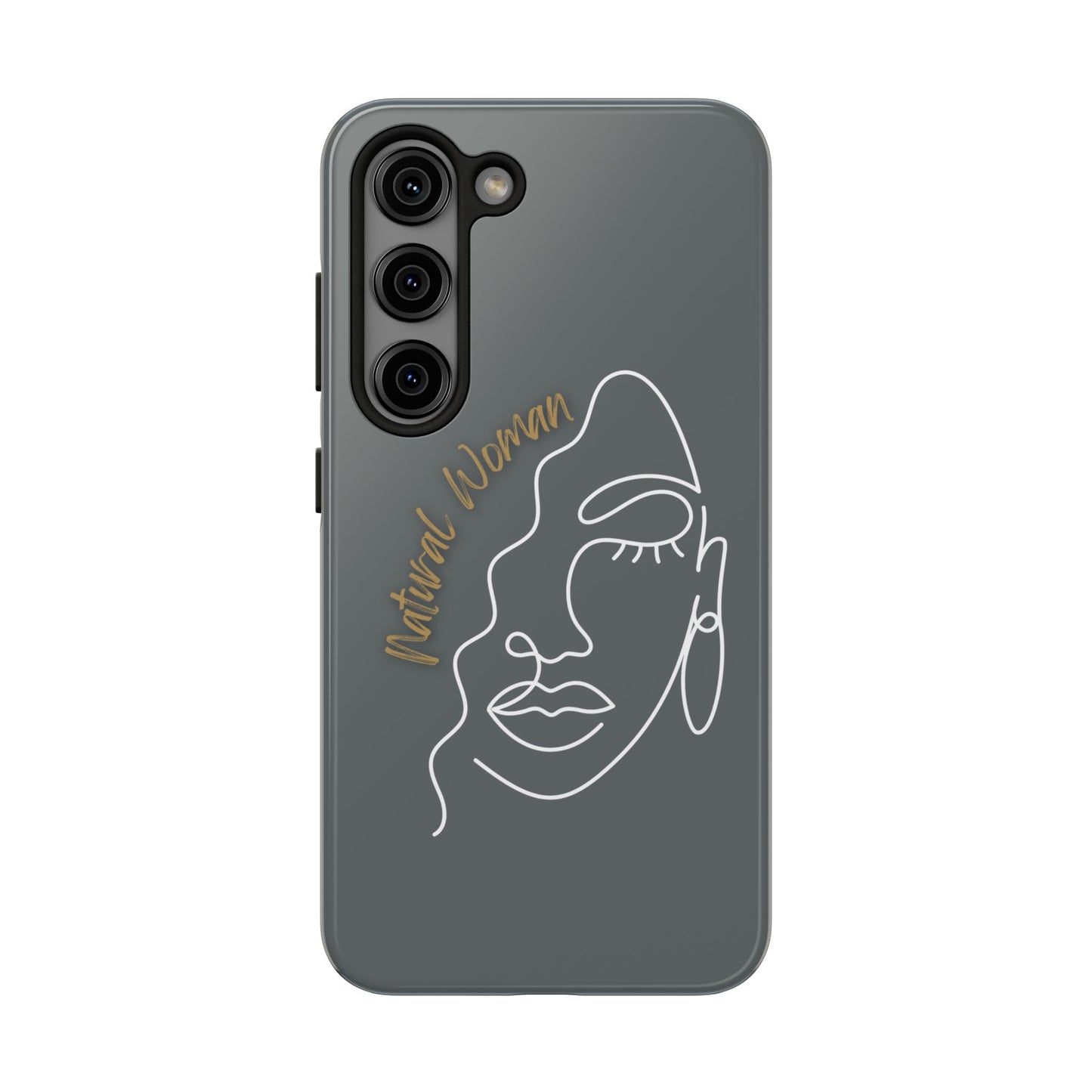 Natural Woman Half Face (WL)Tough Phone Case DARK GREY