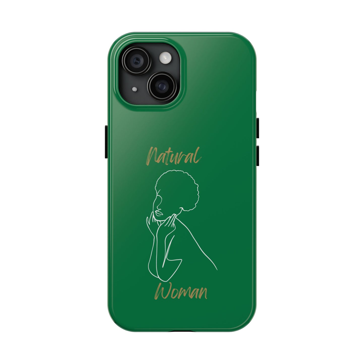 Natural Woman Cute Afro (WL)Tough Phone Cases DARK GREEN