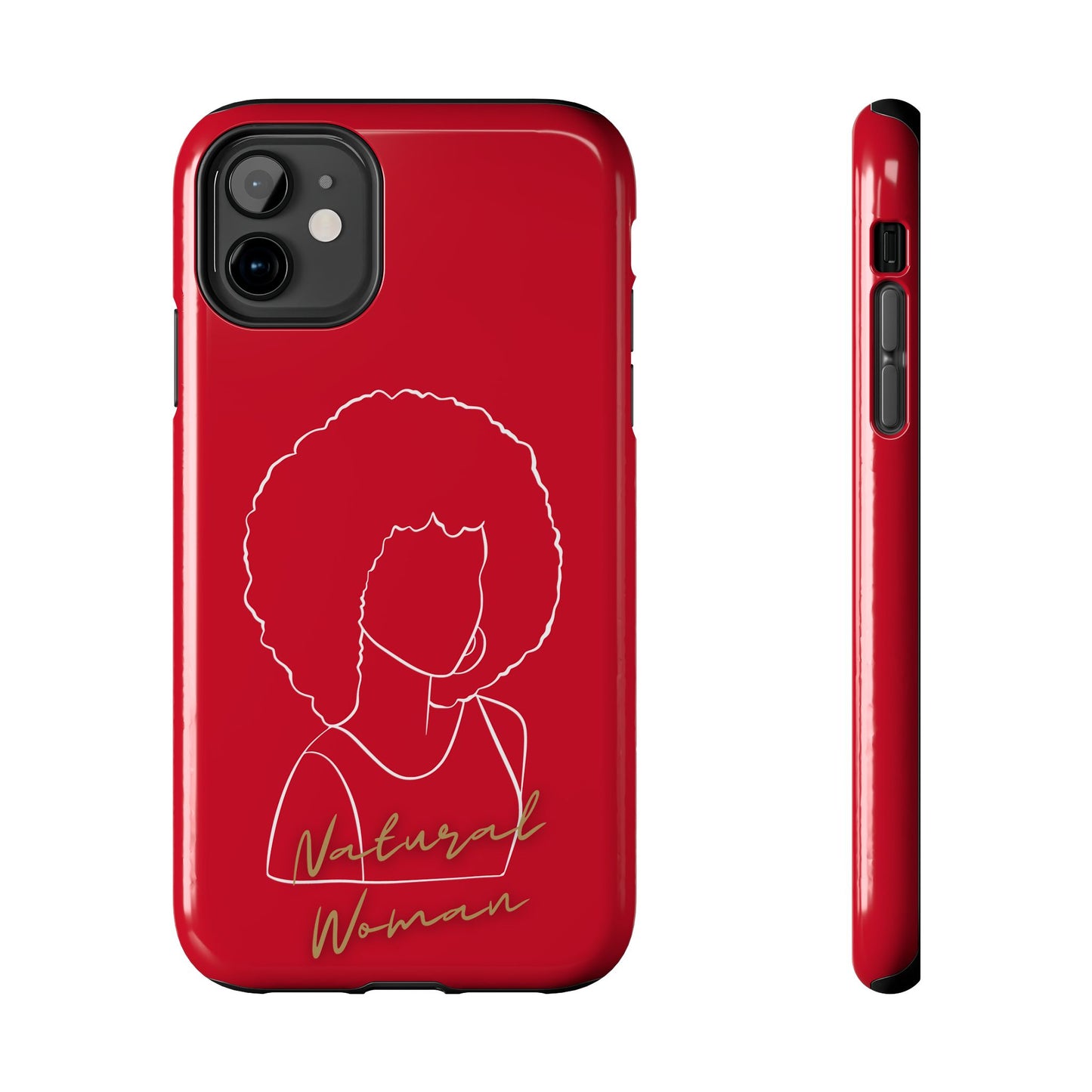 Natural Woman Afro (WL) Tough Phone Case DARK RED