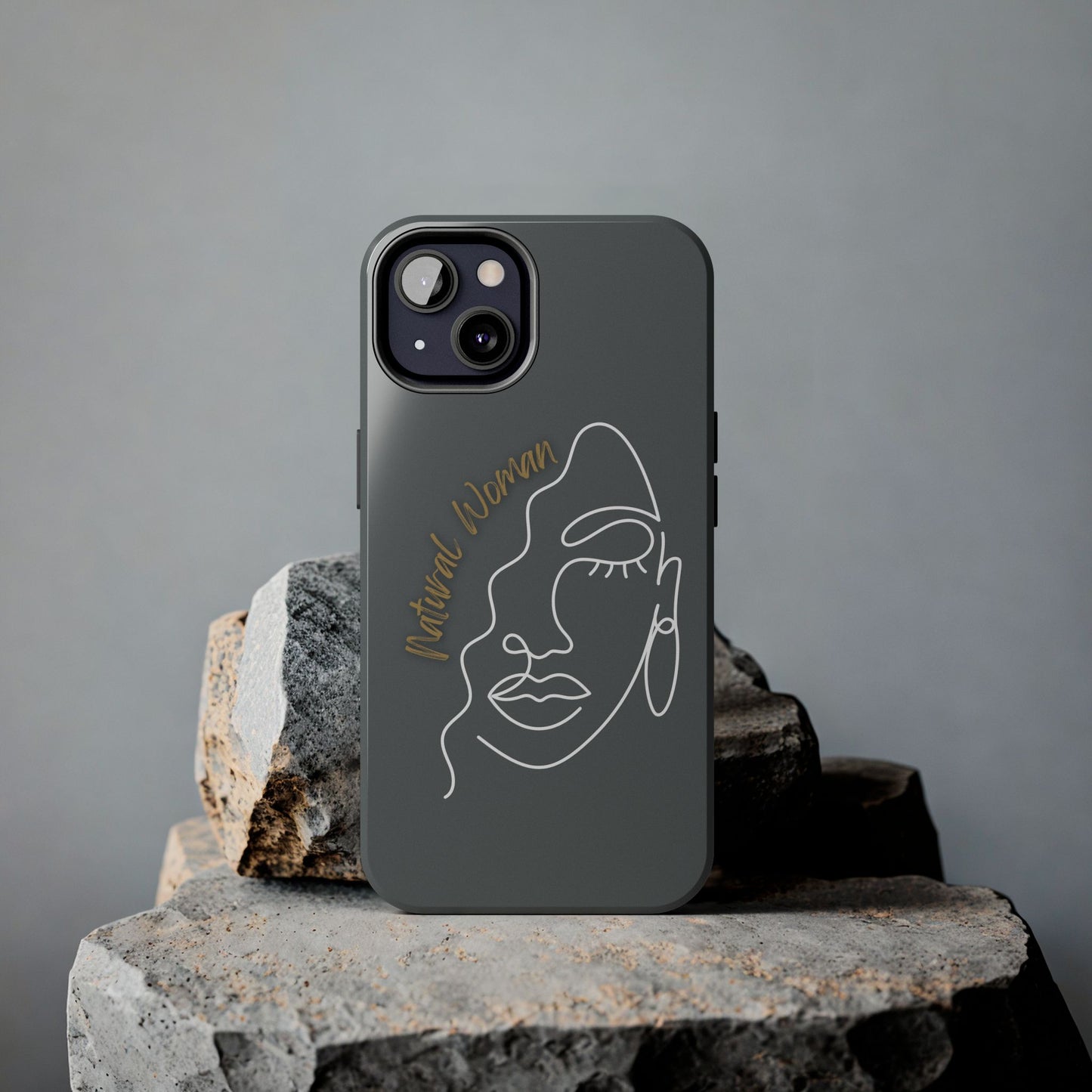Natural Woman Half Face (WL)Tough Phone Case DARK GREY