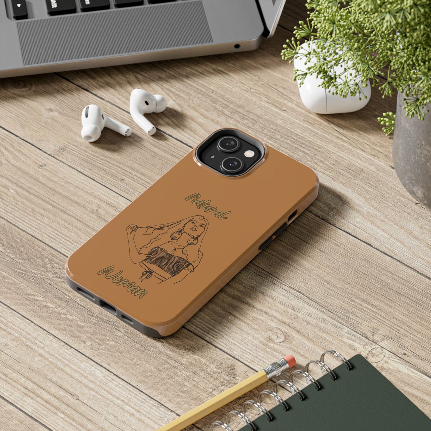 Natural Woman Thinking (BL)Tough Phone Cases LIGHT BROWN