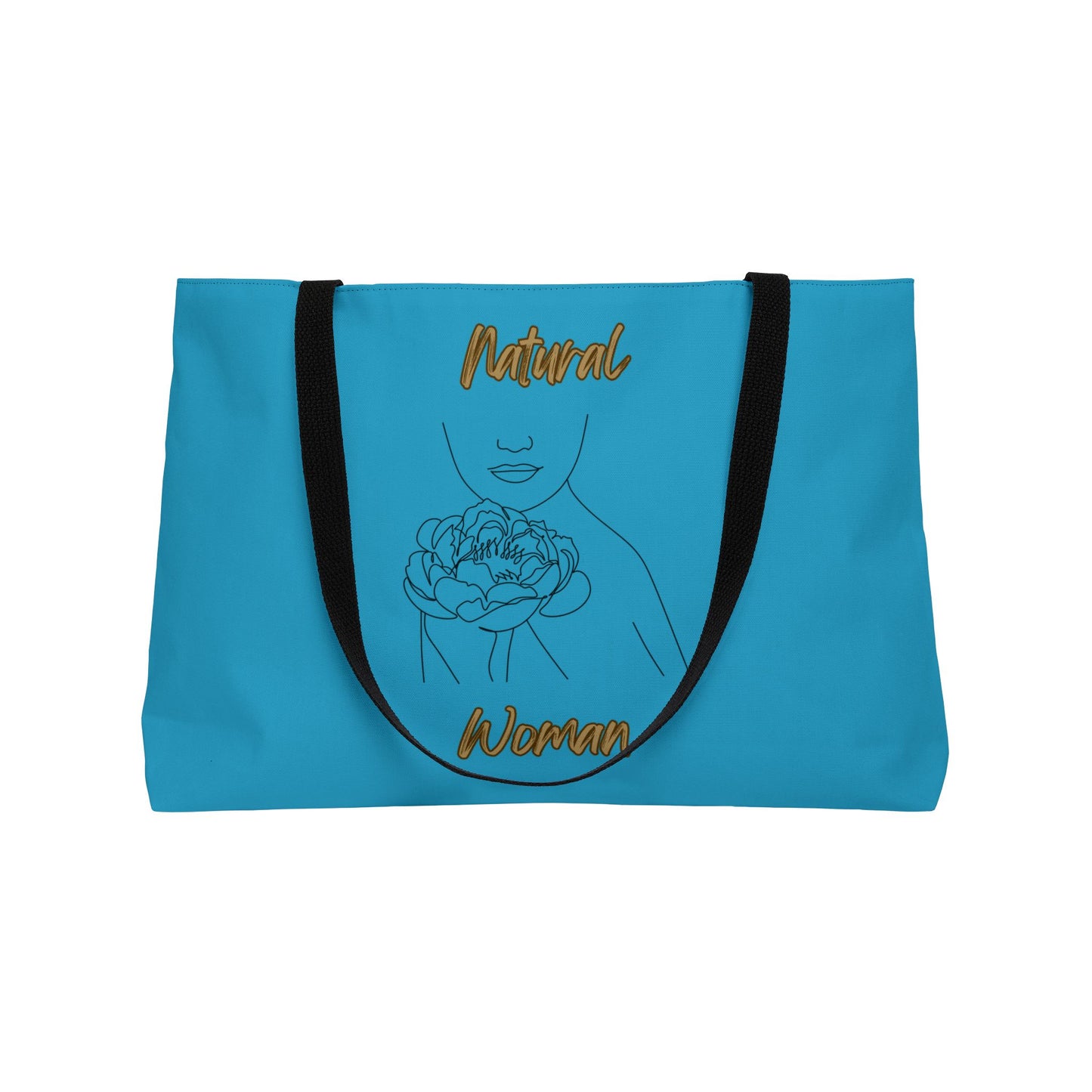 Natural Woman Kissed Flower (BL) Weekender Tote Bag TURQUOISE