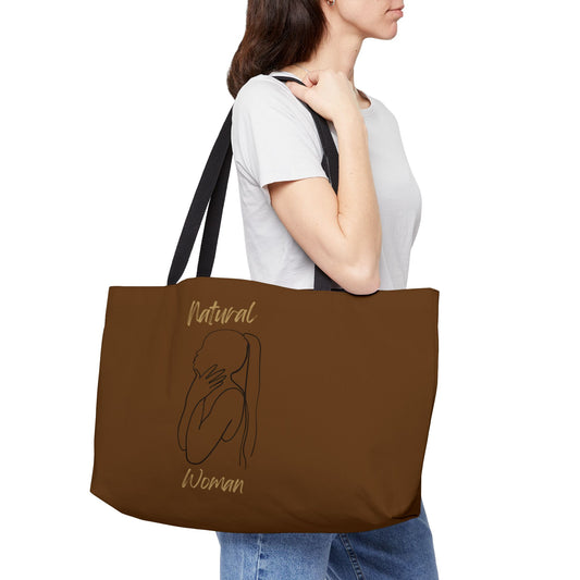 Natural Woman Ponytail (BL) Weekender Tote Bag BROWN