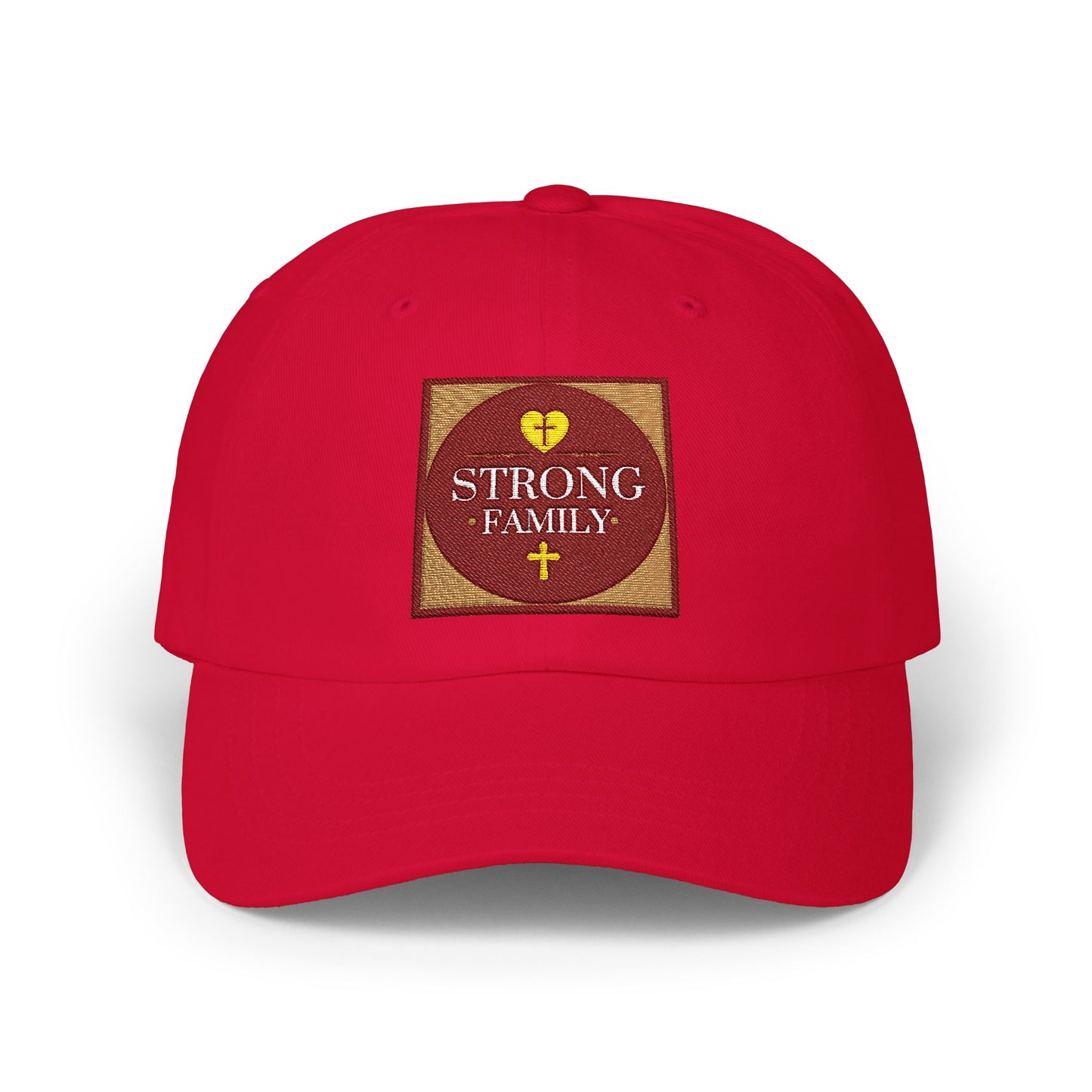 Strong Family Custom Casual Cap - CRANBERRY LOGO