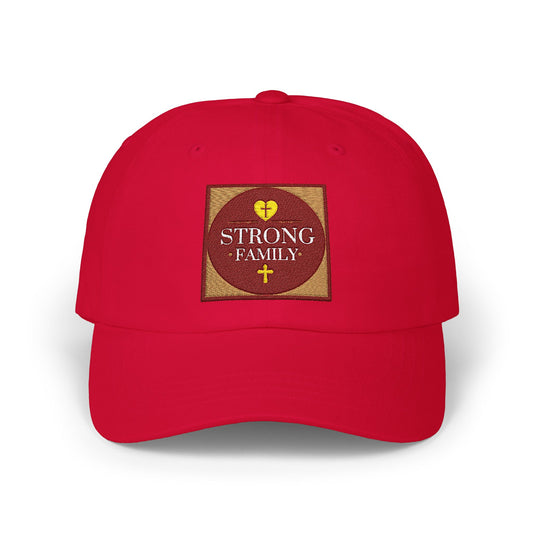 Strong Family Custom Casual Cap - CRANBERRY LOGO
