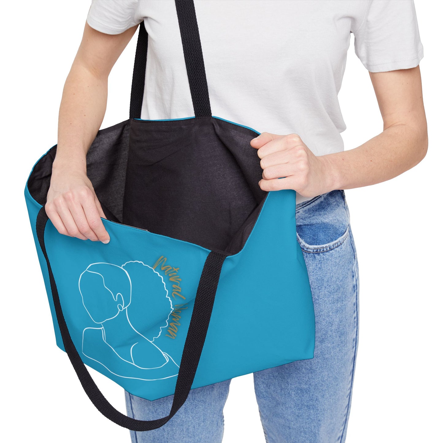 Natural Woman Behind Head (WL) Weekender Tote Bag TURQUOISE
