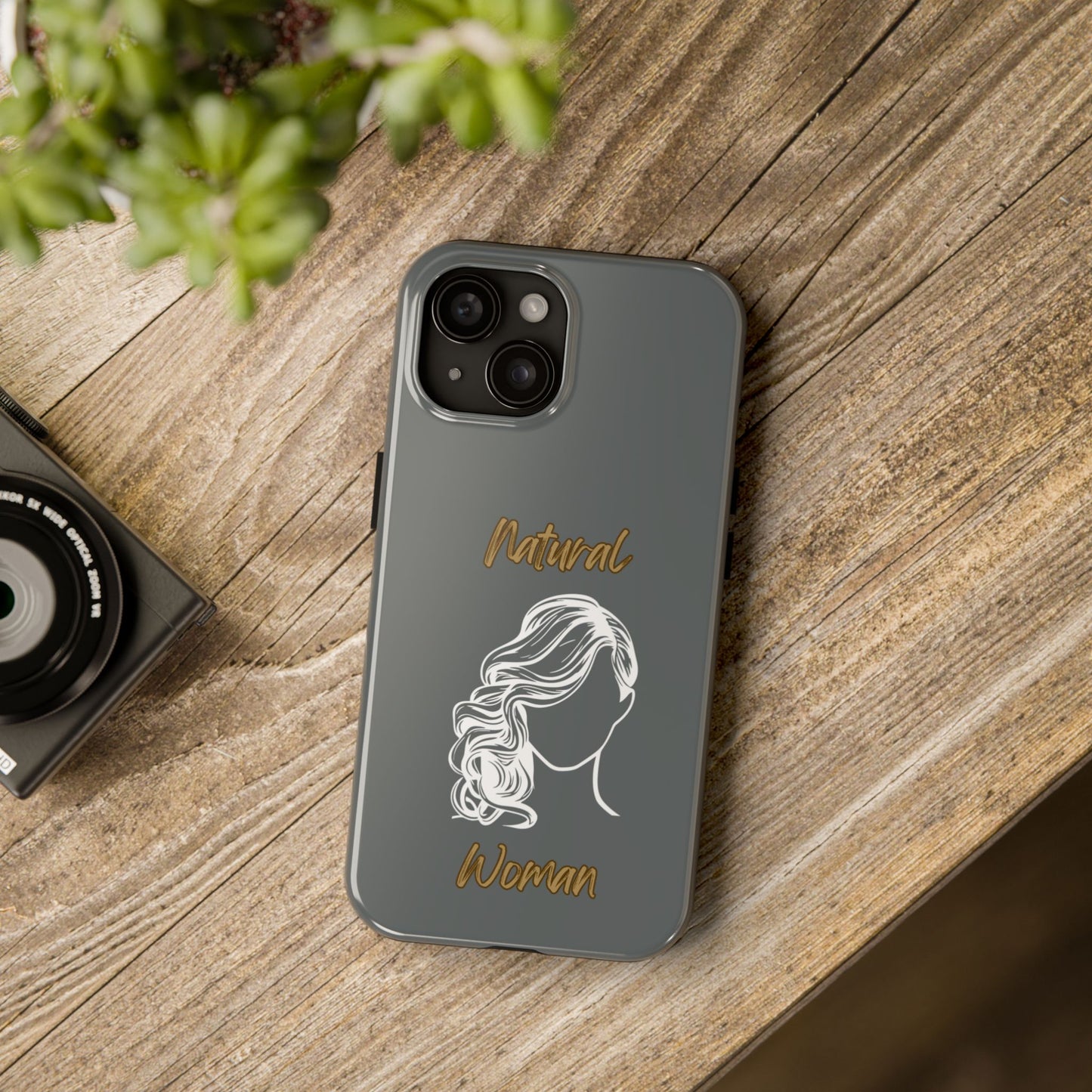 Natural Woman Long Curl (WL)Tough Phone Cases DARK GREY