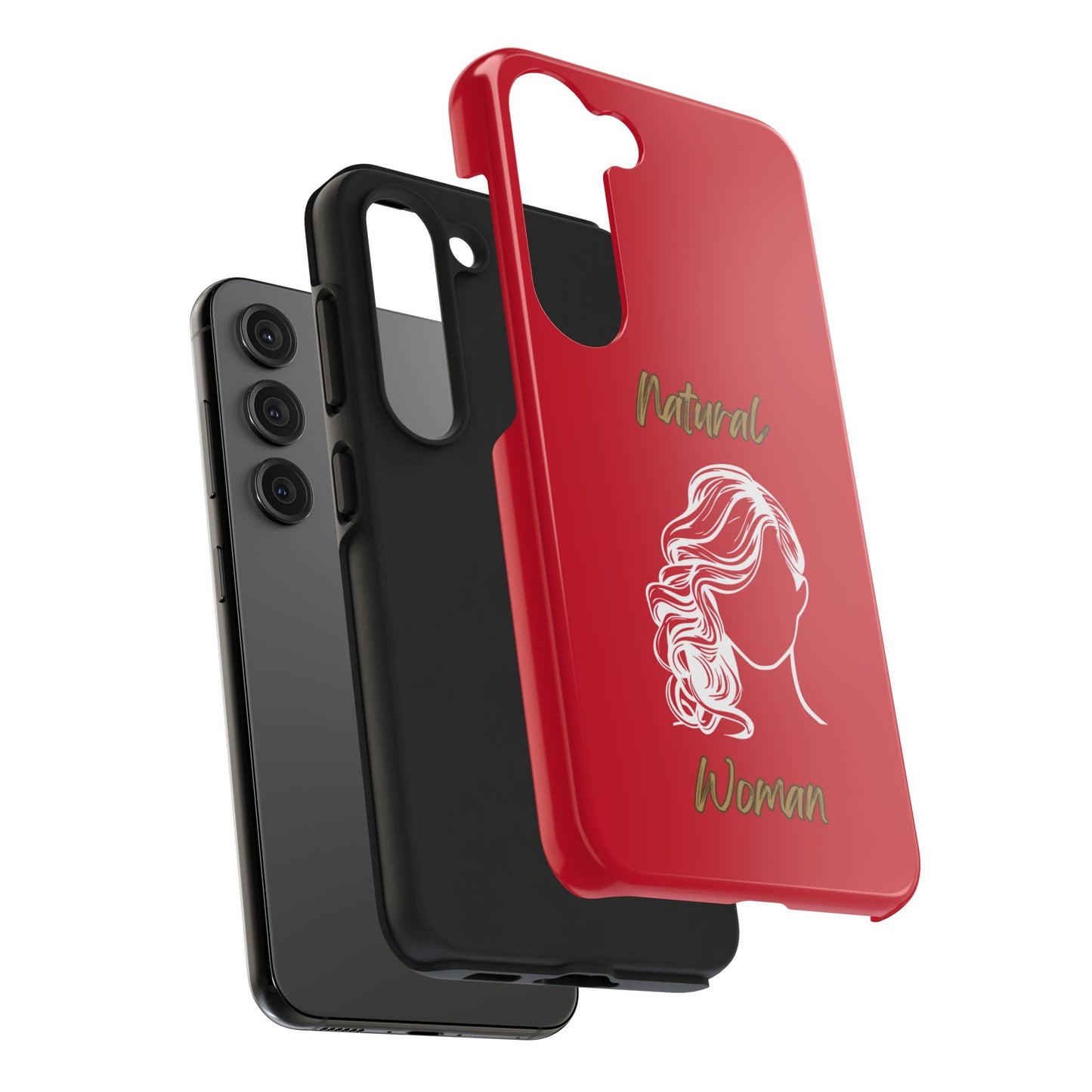 Natural Woman Long Curl (WL)Tough Phone Cases DARK RED