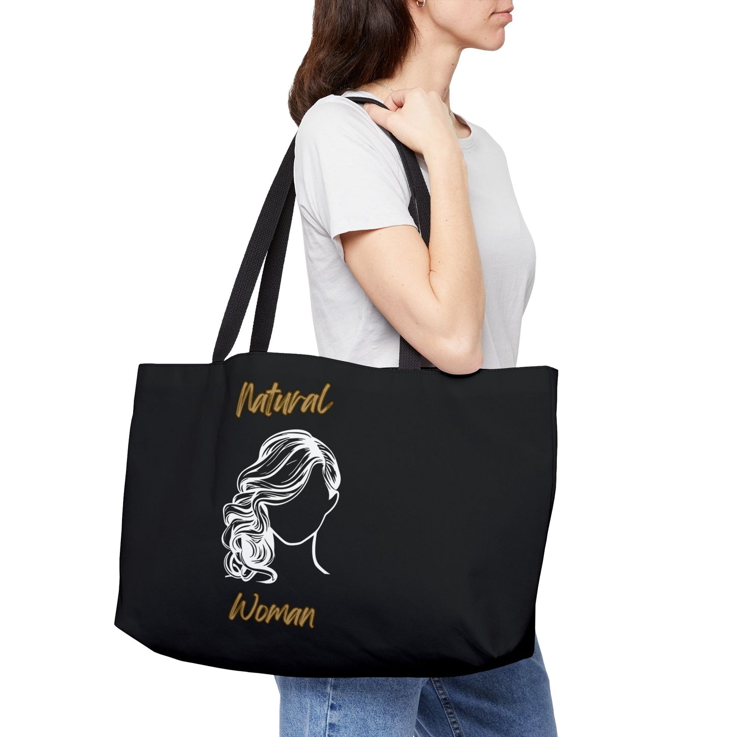 Natural Woman Long Curl (WL) Weekender Tote Bag BLACK