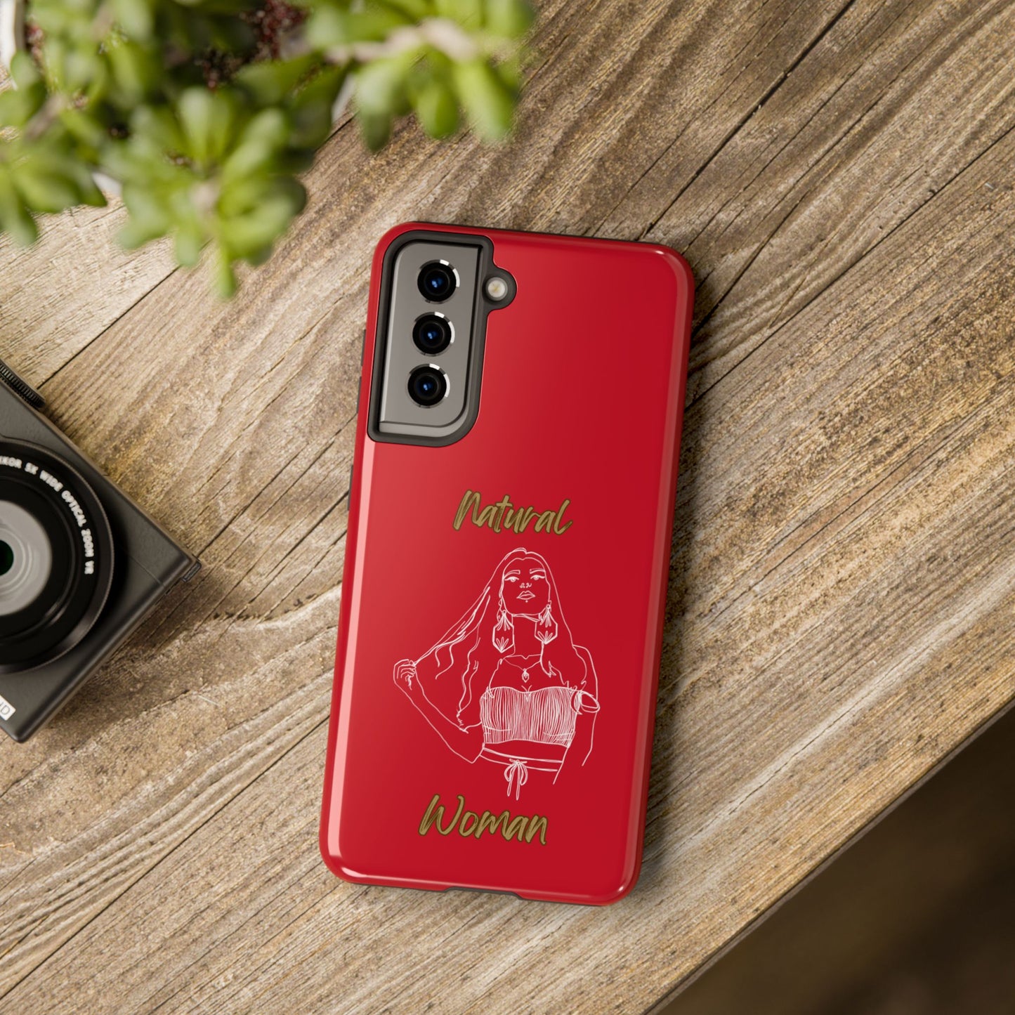 Natural Woman Thinking (WL)Tough Phone Cases DARK RED