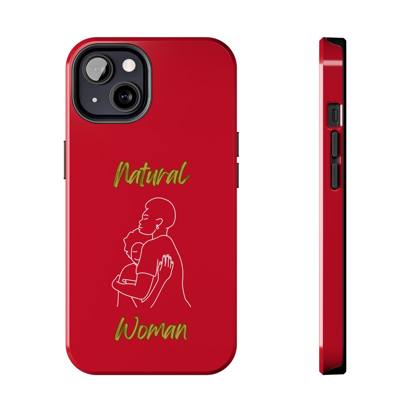 Natural Woman Safe With Momma (WL) Tough Phone Cases DARK RED
