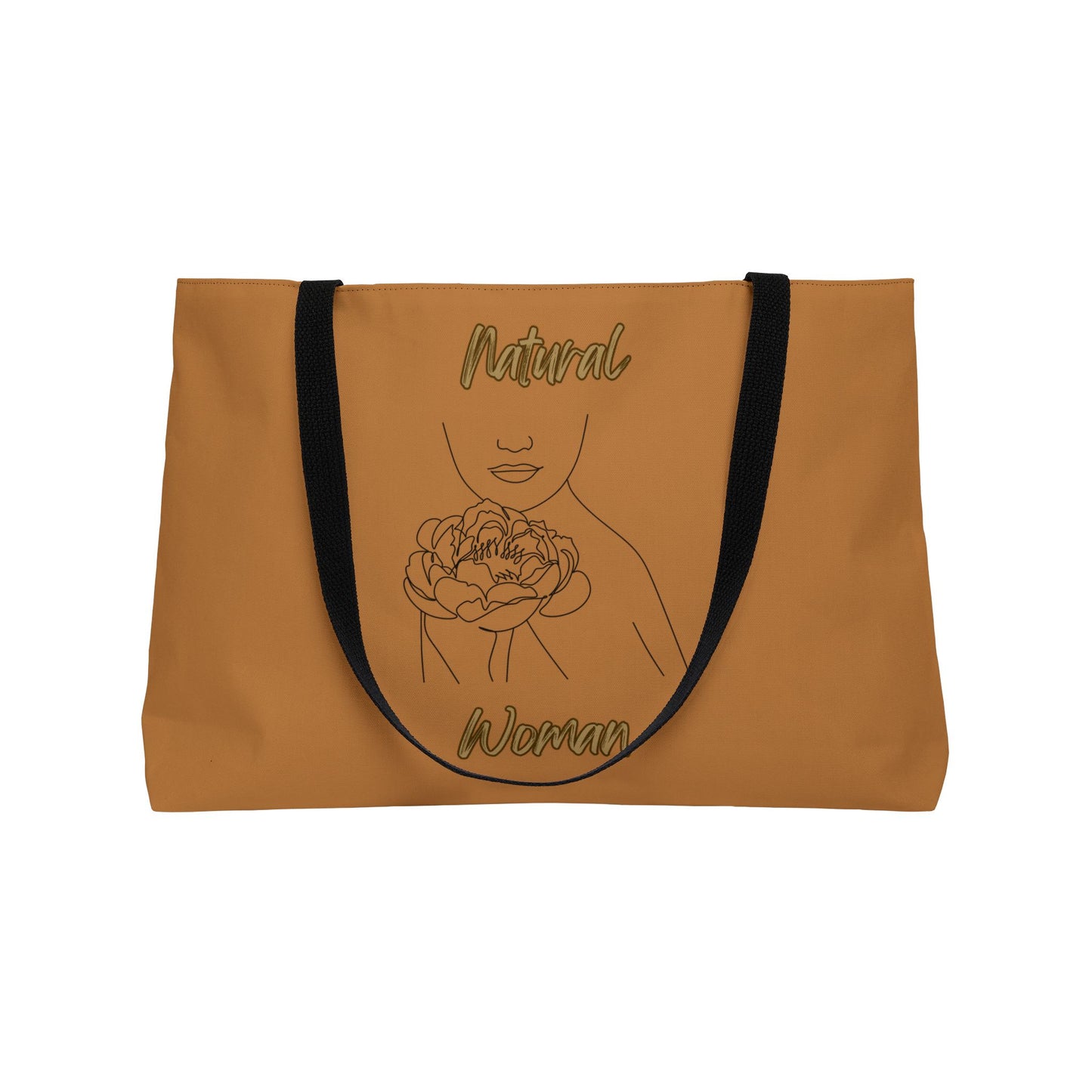 Natural Woman Kissed Flower (BL) Weekender Tote Bag LIGHT BROWN