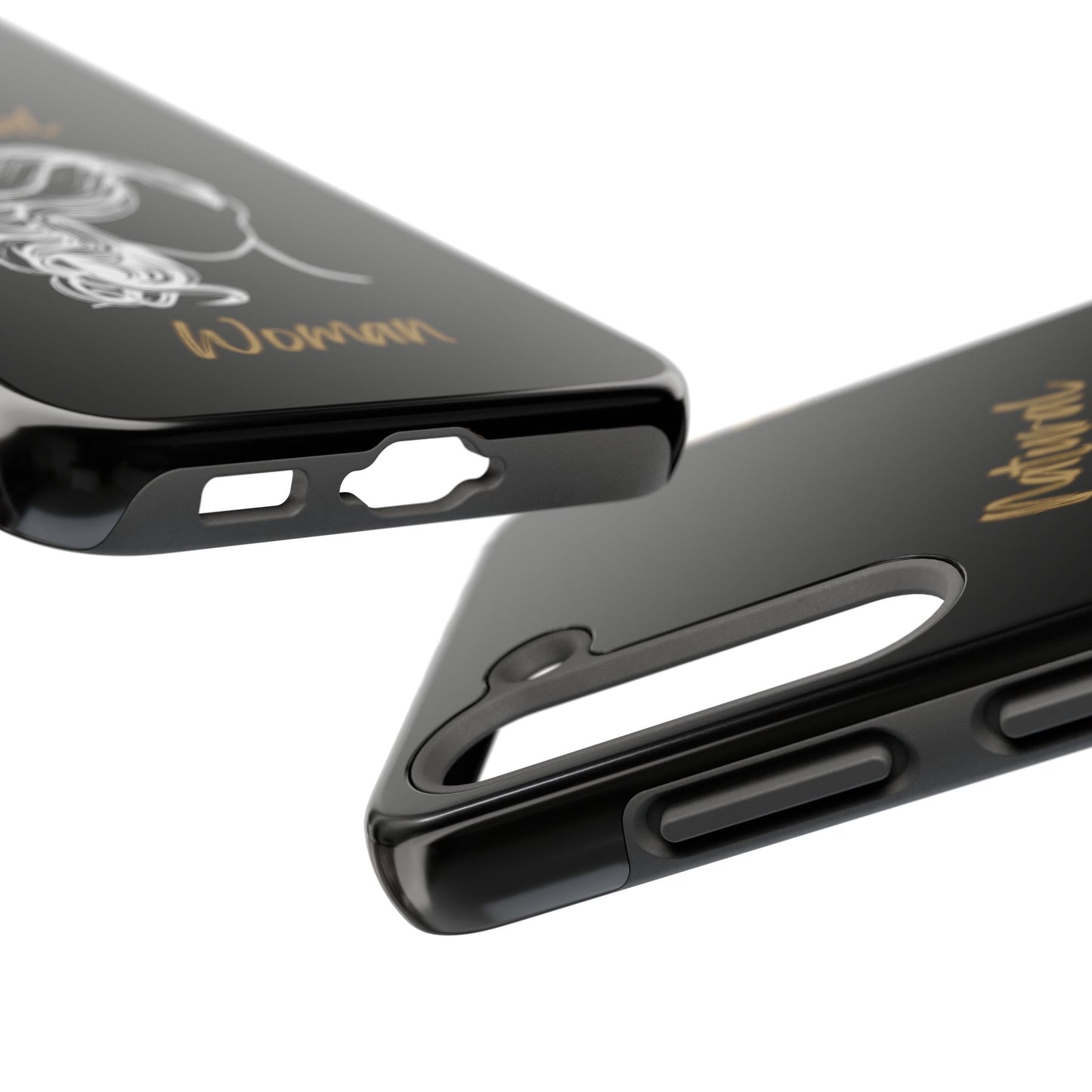 Natural Woman Long Curl (WL)Tough Phone Cases BLACK