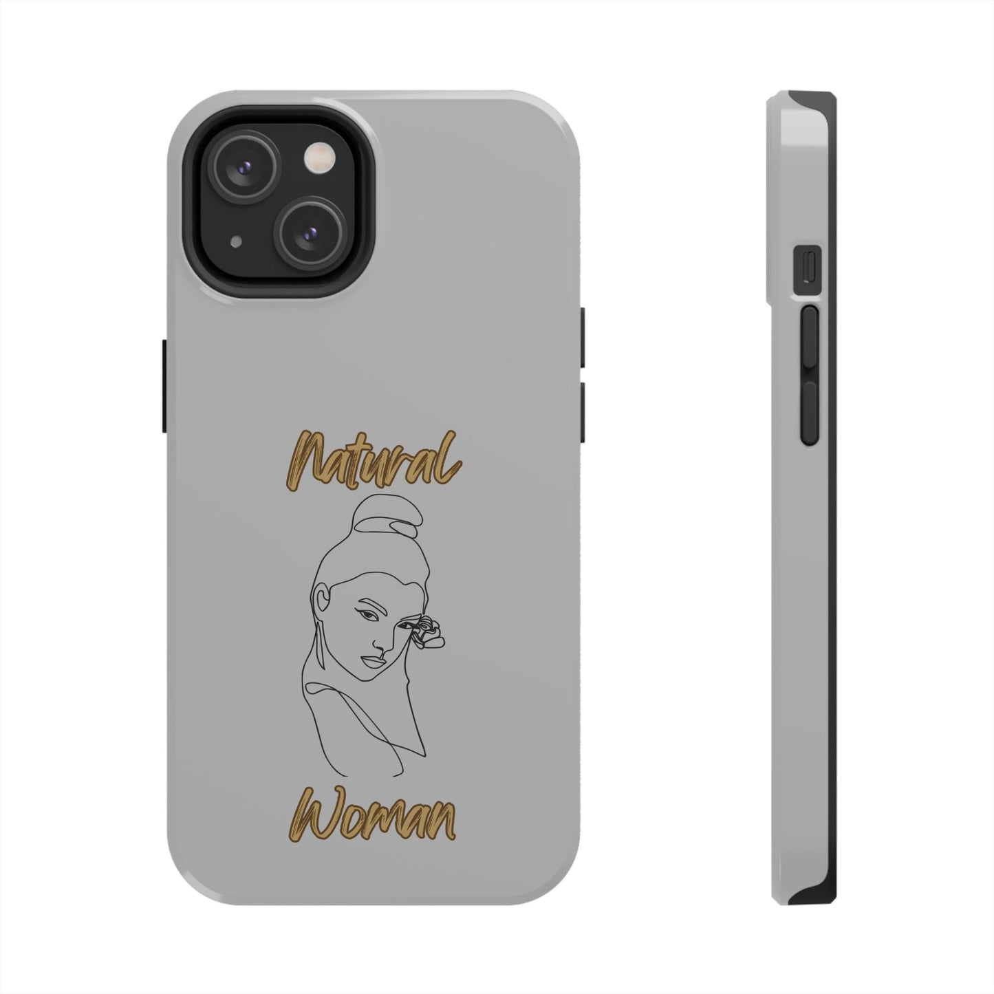 Natural Woman Sassy Bun (BL) Tough Phone Cases LIGHT GREY