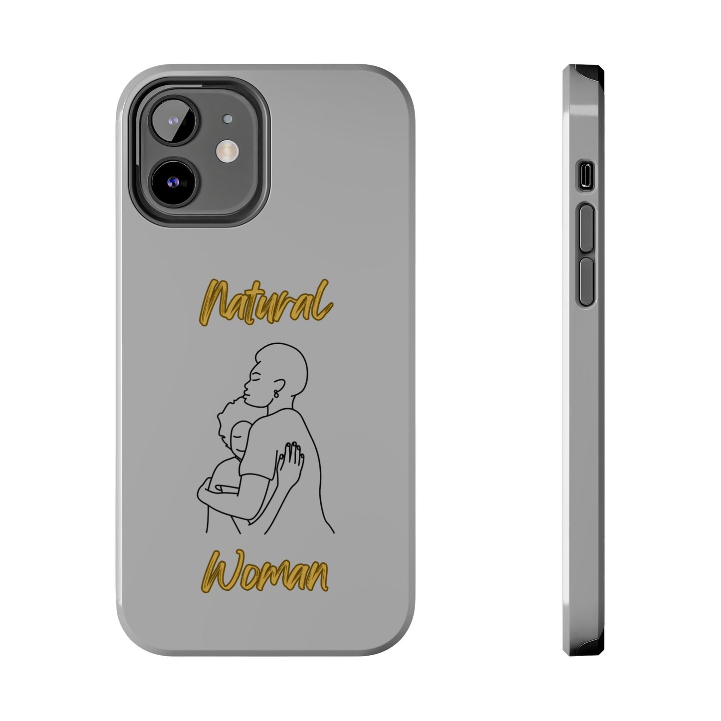 Natural Woman Safe With Momma (BL) Tough Phone Cases LIGHT GREY