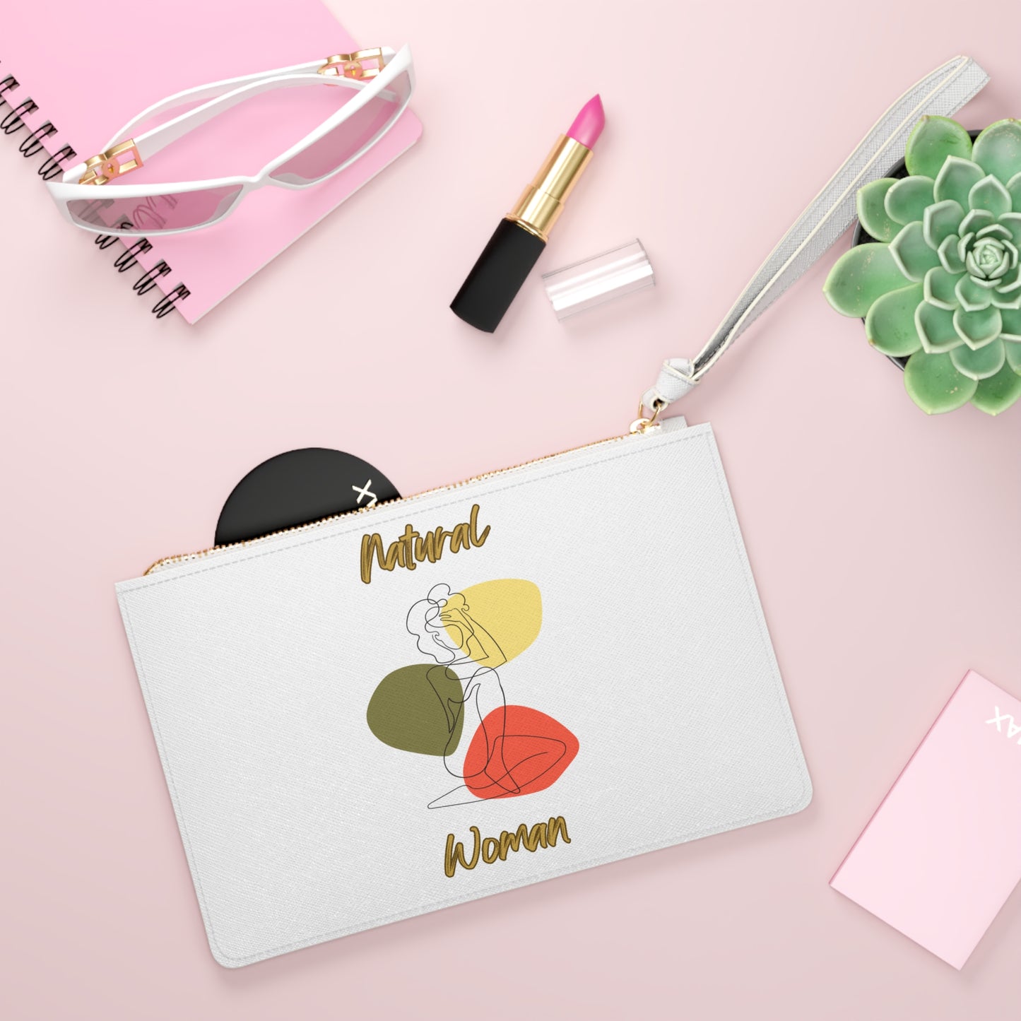 Natural Woman Colorful Pose (BL) Clutch Bag WHITE